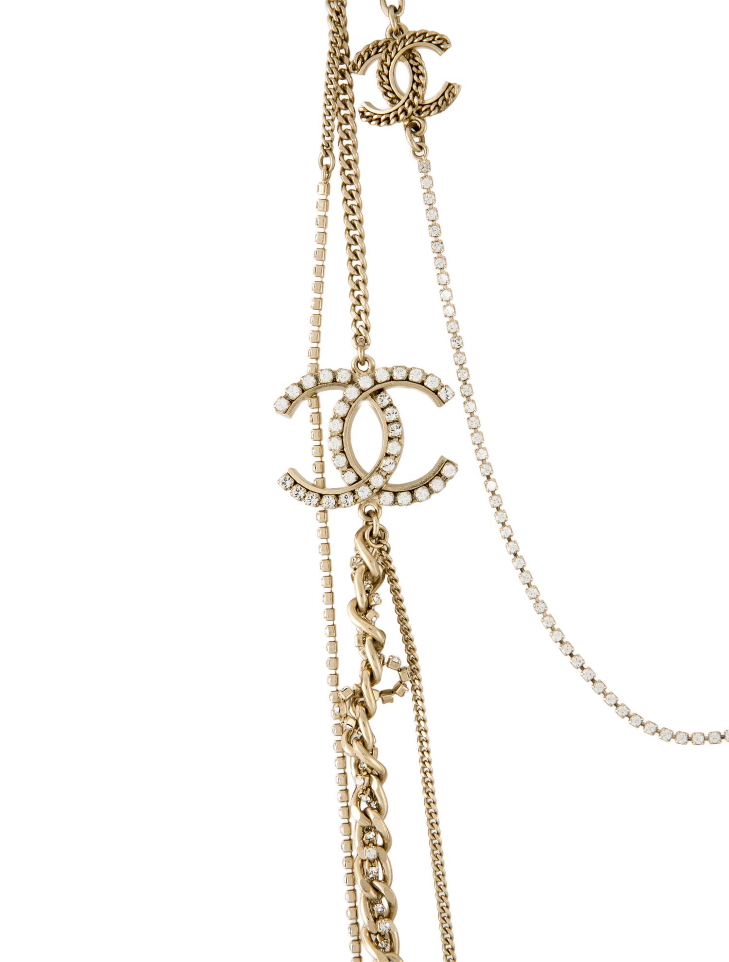 Chanel Strass CC Multistrand Necklace