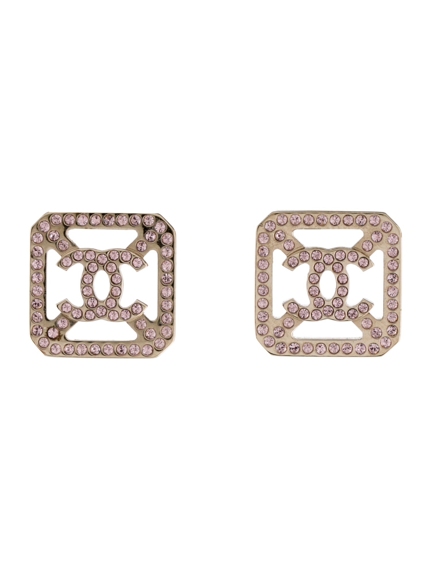 Chanel Strass CC Stud Earrings