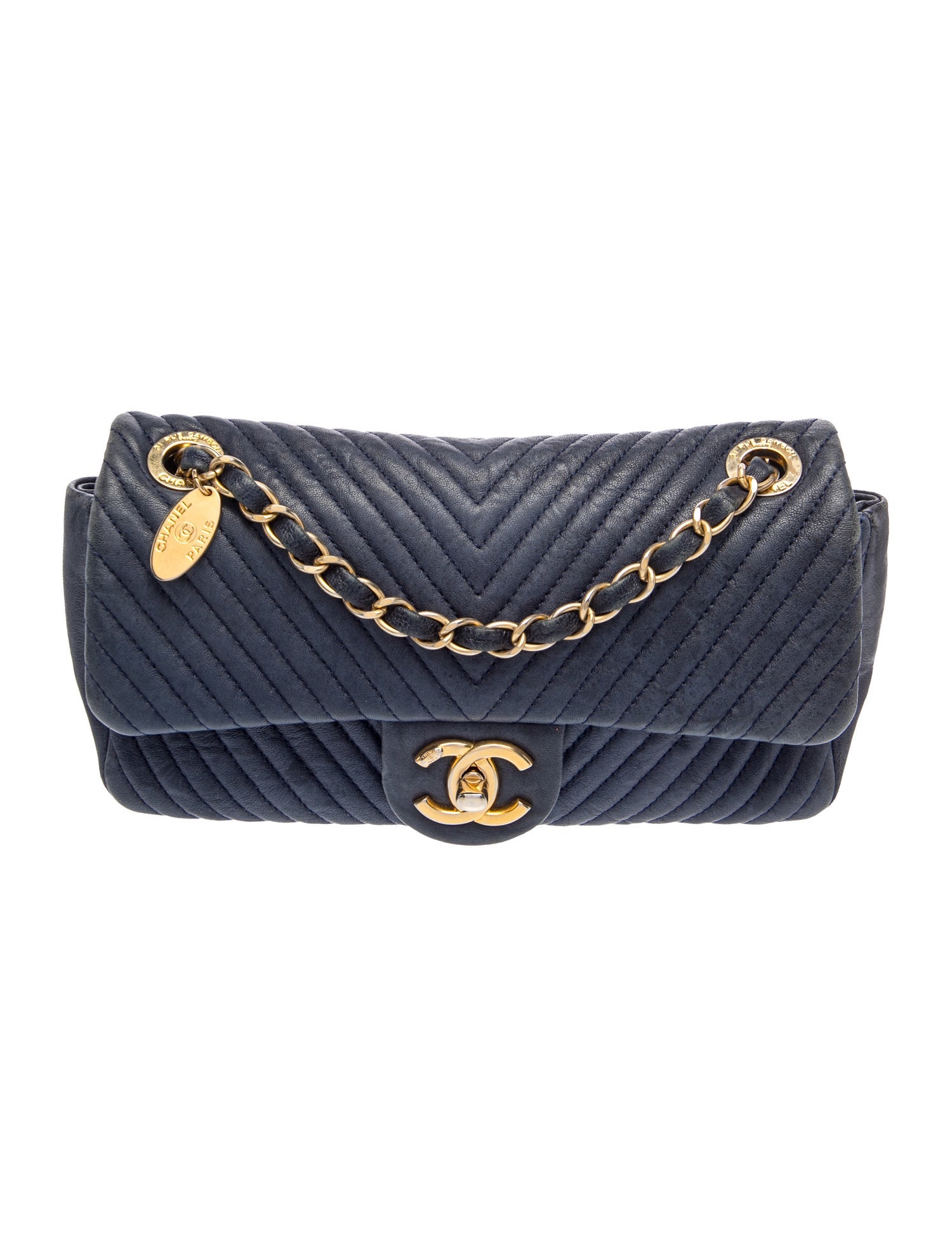Chanel Small Surpique Chevron Flap Bag