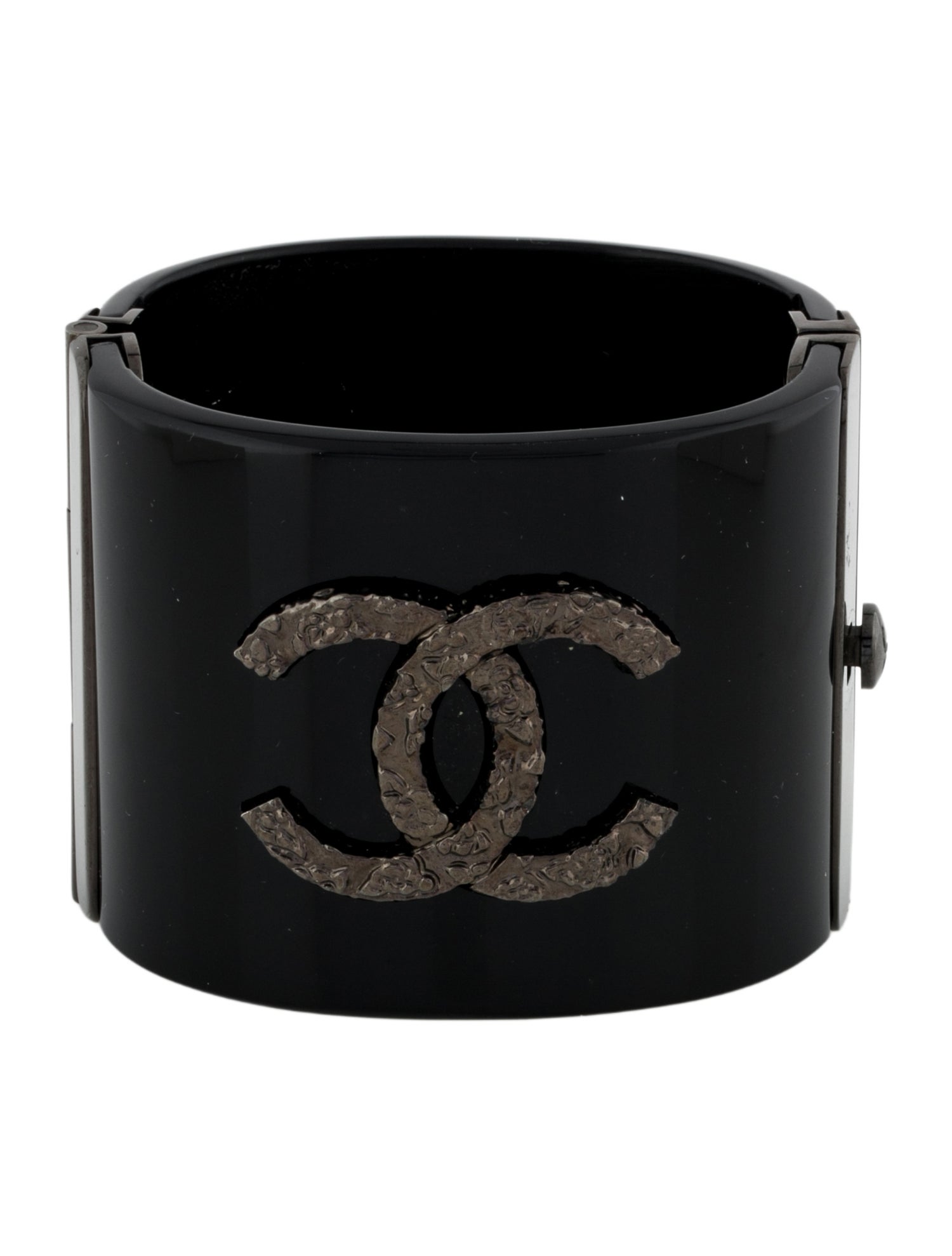 Chanel Resin CC Hinged Cuff Bracelet