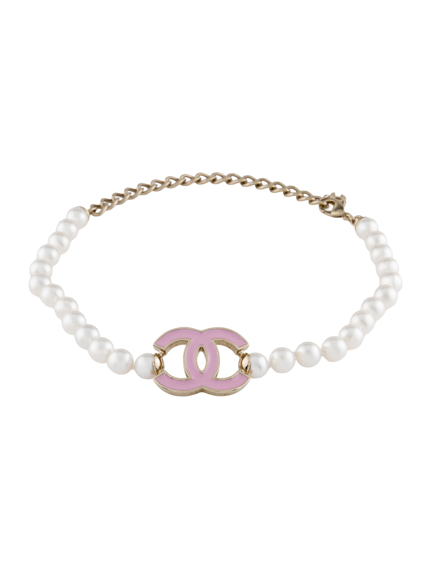 Chanel 2025 Faux Pearl & Resin CC Choker Necklace