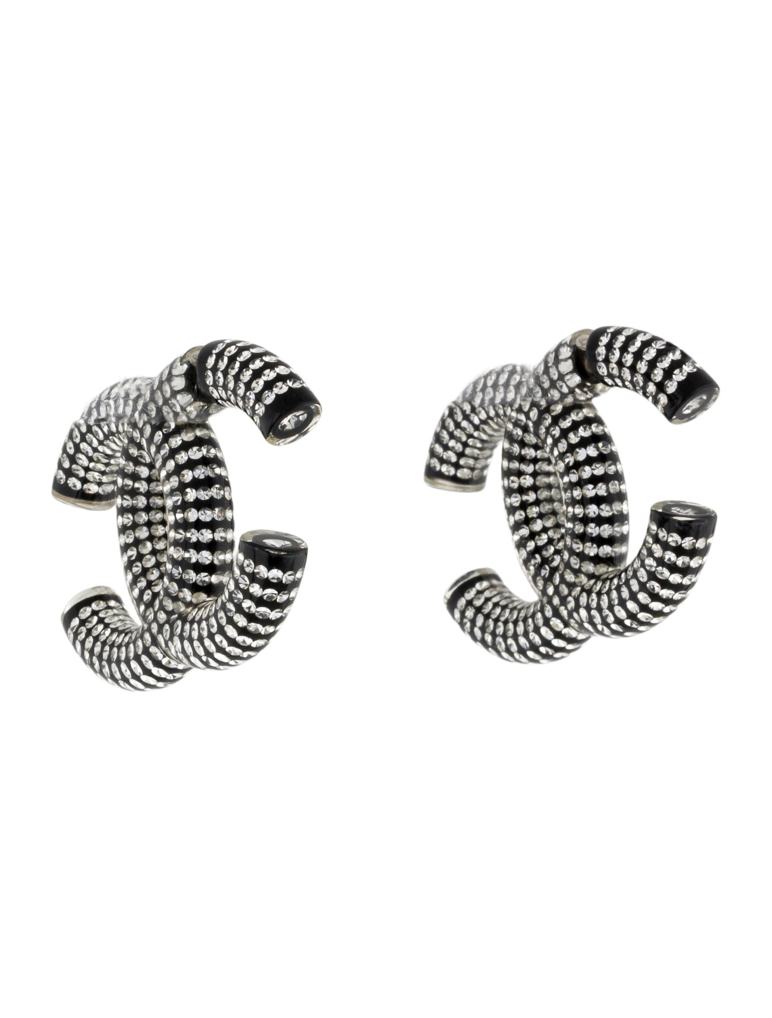Chanel Resin & Strass CC Drop Earrings