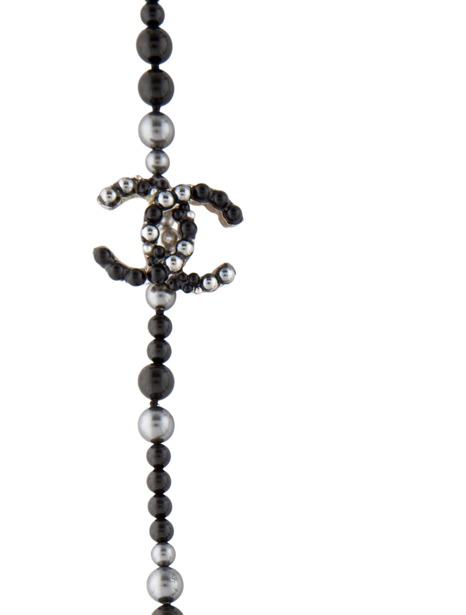 Chanel Faux Pearl & Resin CC Station Necklace