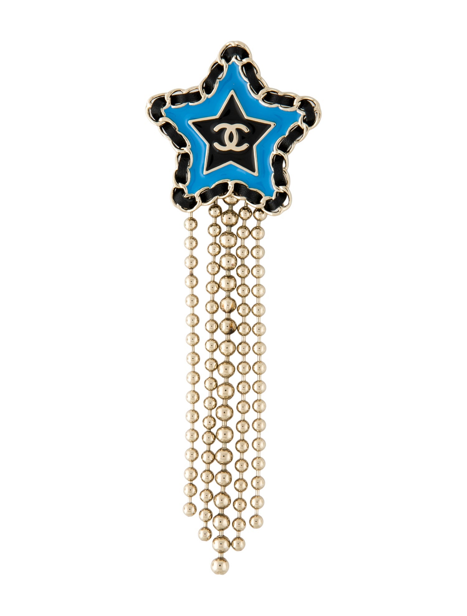 Chanel 2024 Resin & Leather Star Pin Brooch