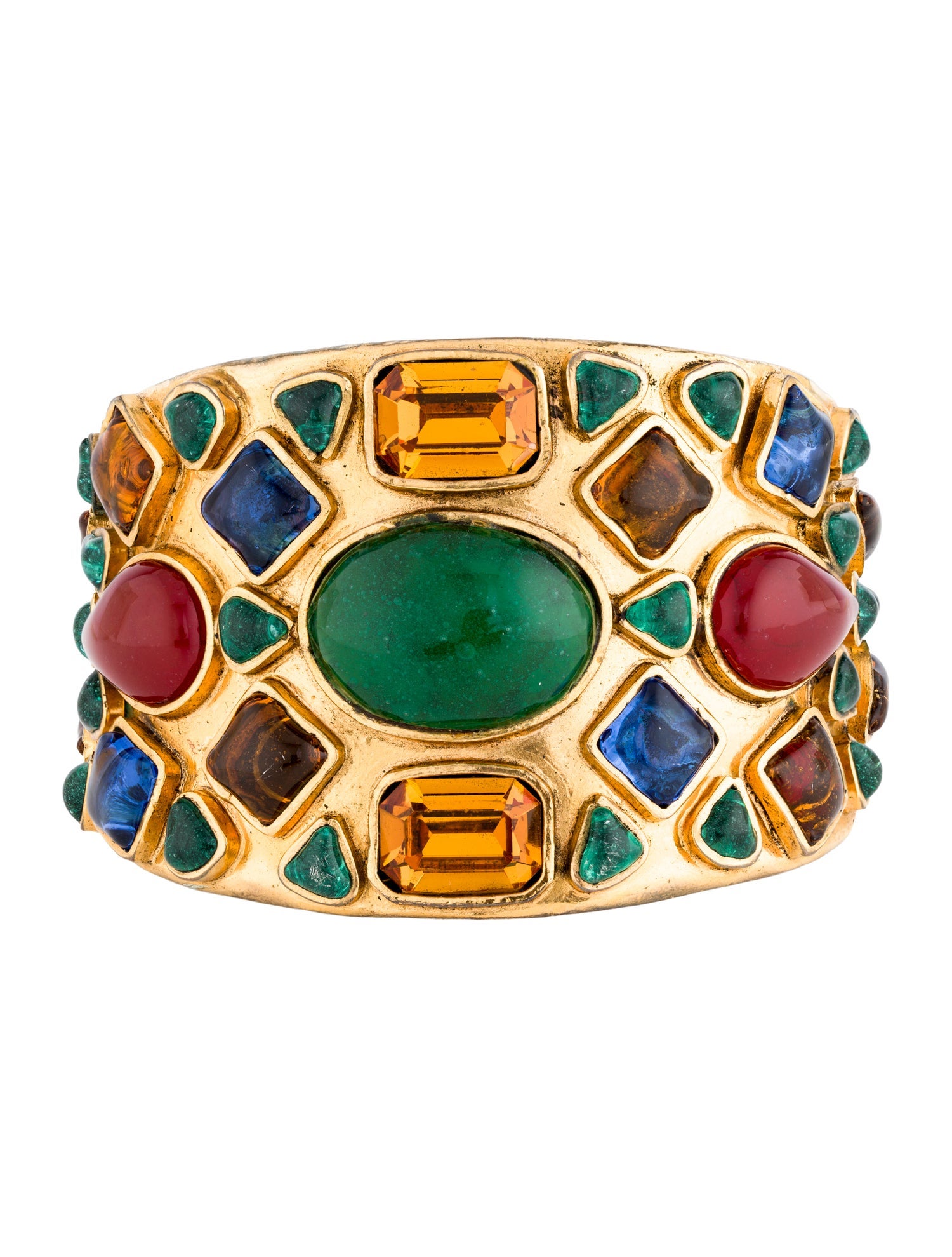 Chanel Vintage Gripoix & Strass Cuff Bracelet