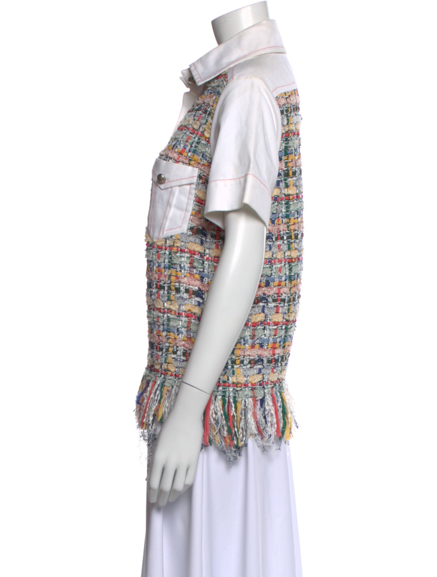 Chanel 2015 Tweed Pattern Button-Up Top