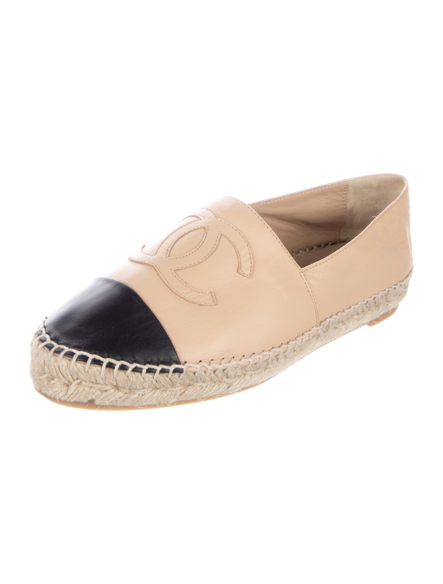 Chanel Interlocking CC Logo Lambskin Espadrilles
