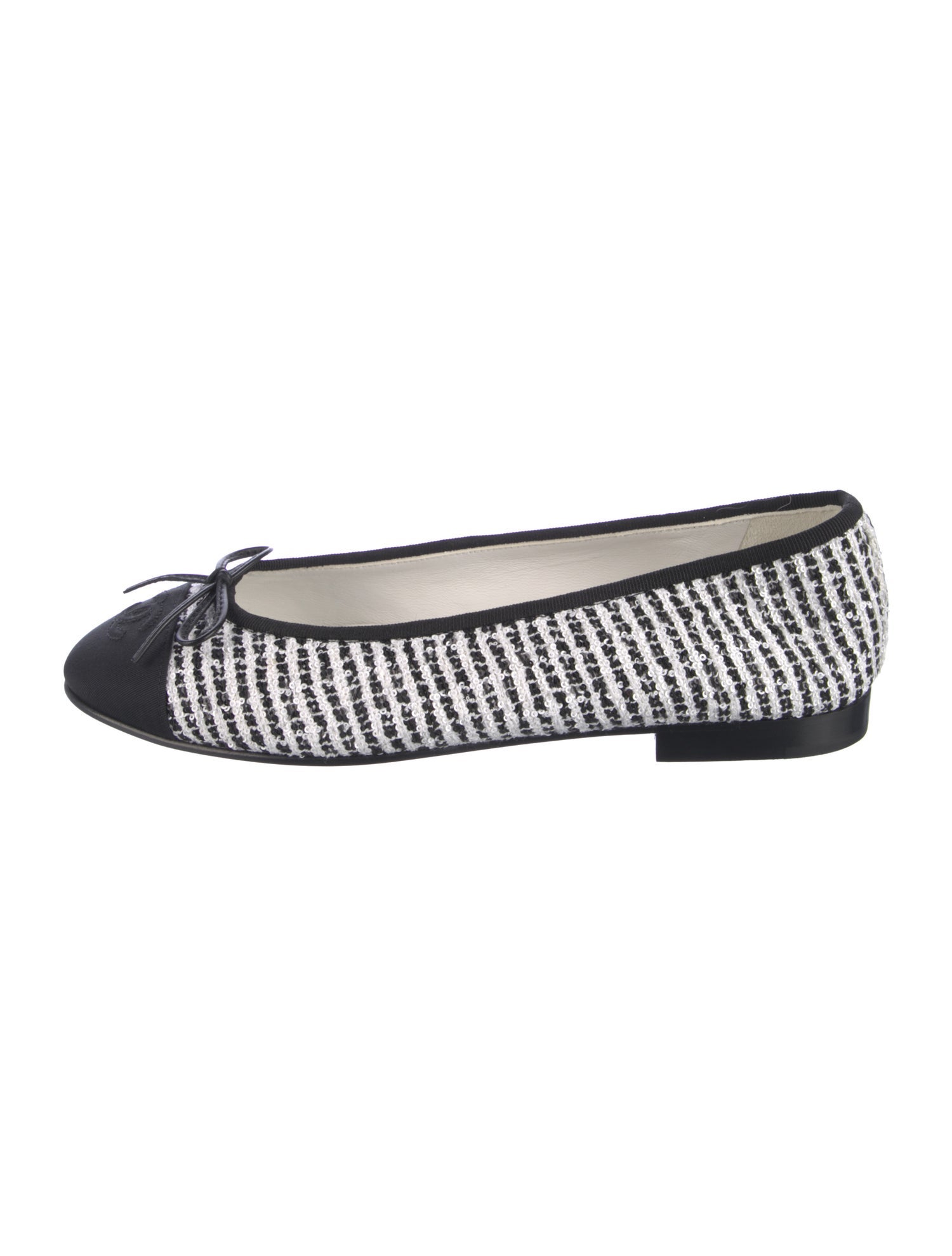 Chanel Interlocking CC Logo Sequins Ballet Flats