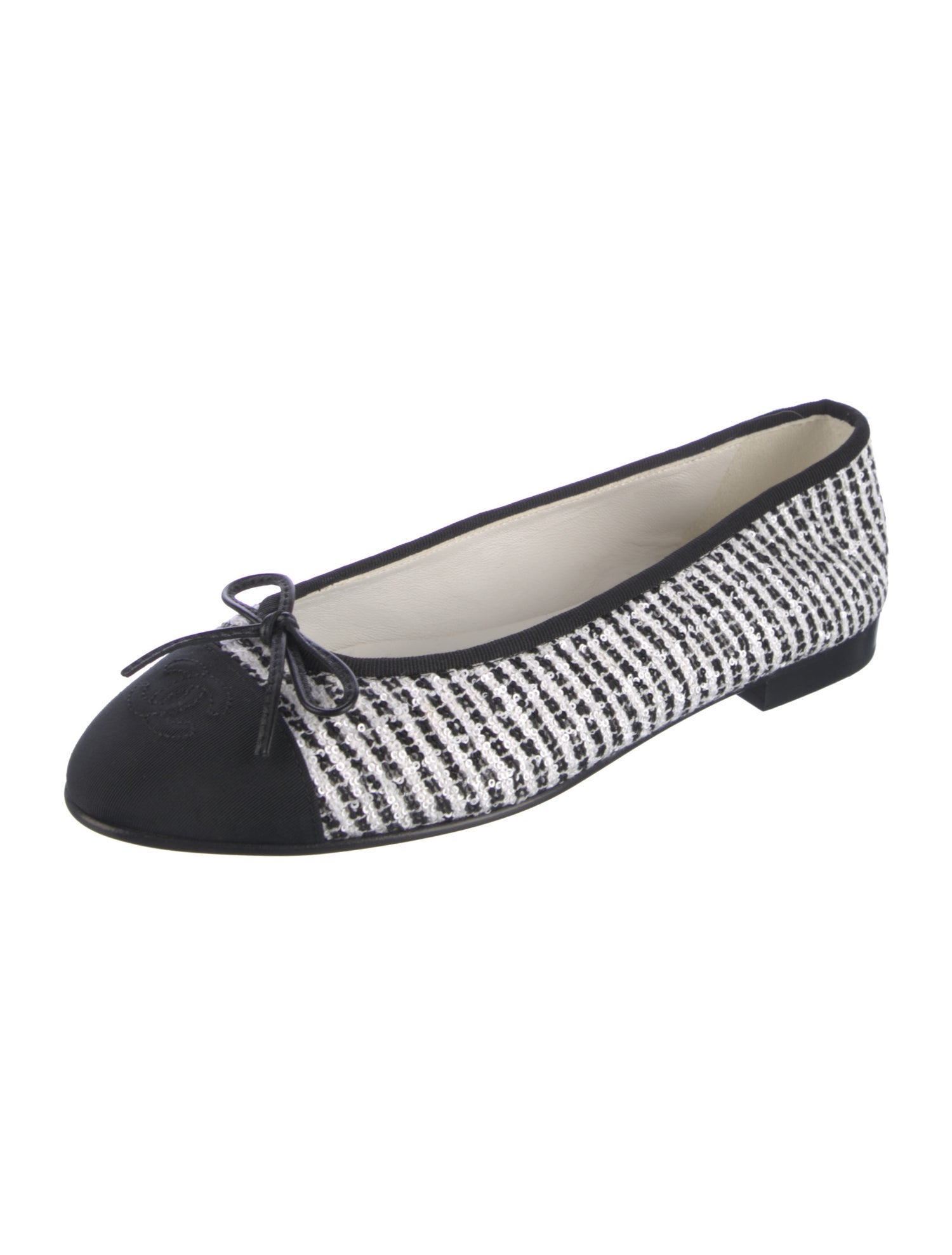 Chanel Interlocking CC Logo Sequins Ballet Flats