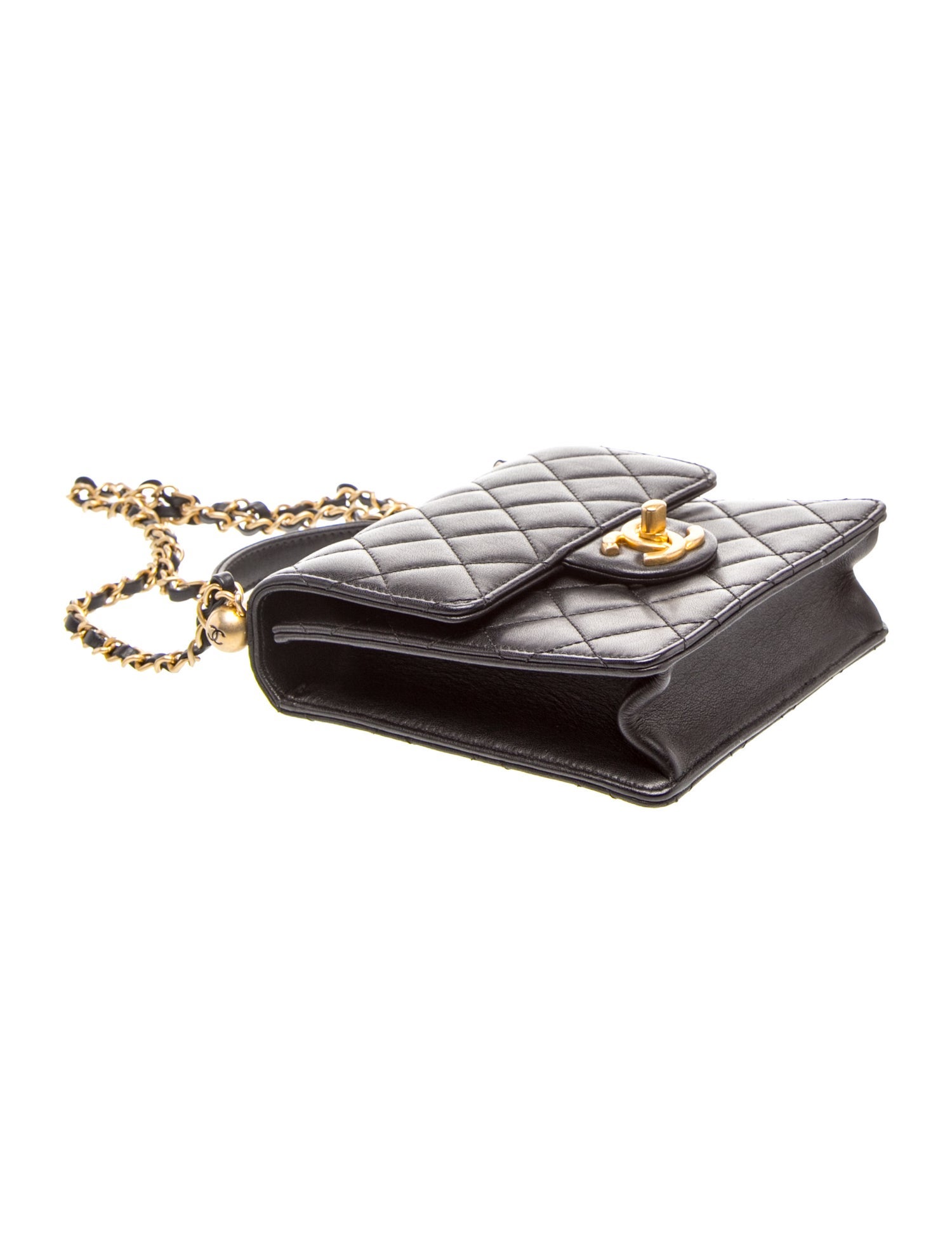 小物 CHANEL Chanel Small Chic Pearls Flap Bag - Black Crossbody Bags, Handbags