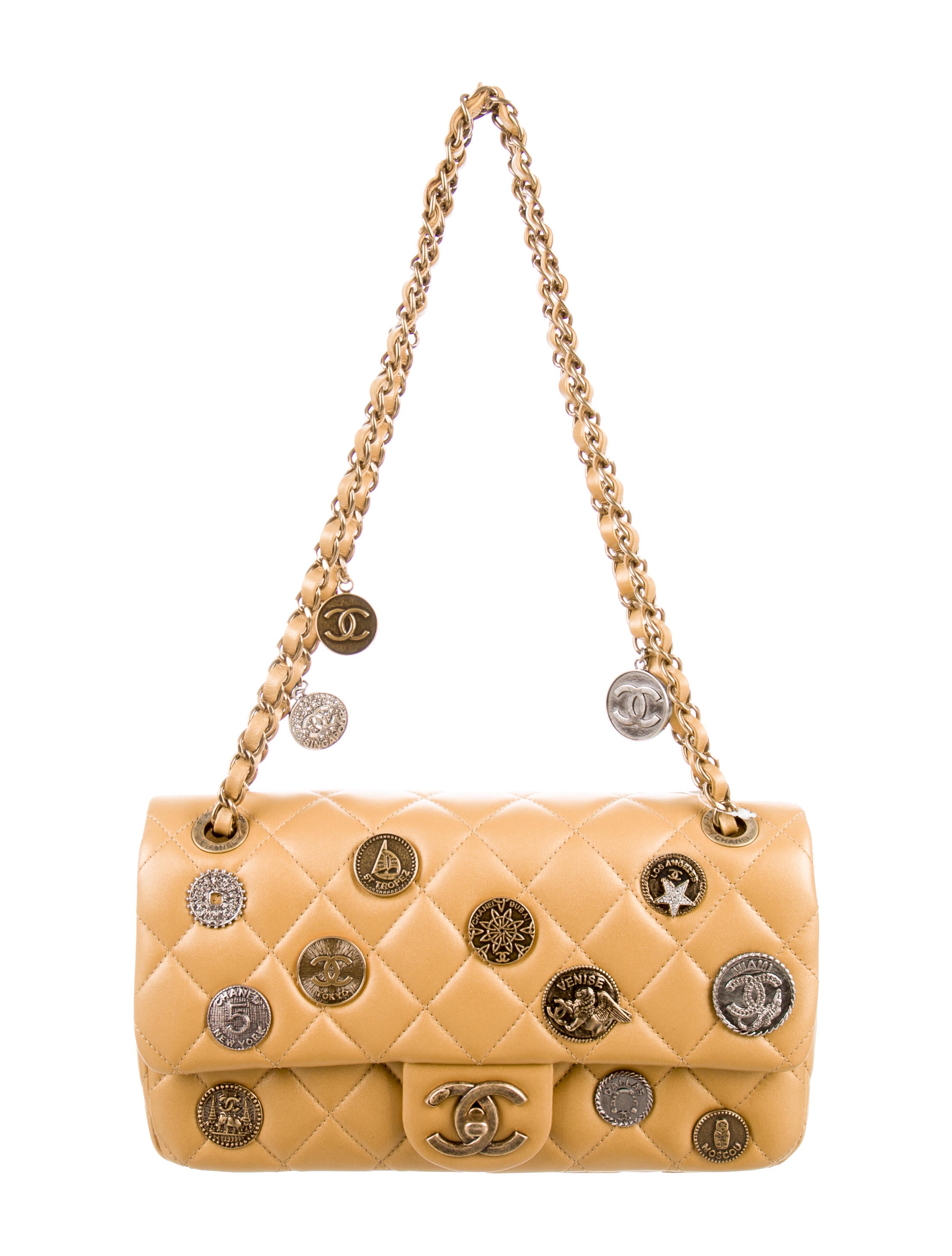 シャネル2015エアライン☆コレクションバッグ Chanel Cruise 2015 Paris-Dubai Medallions Flap Bag w/ Tags - Gold