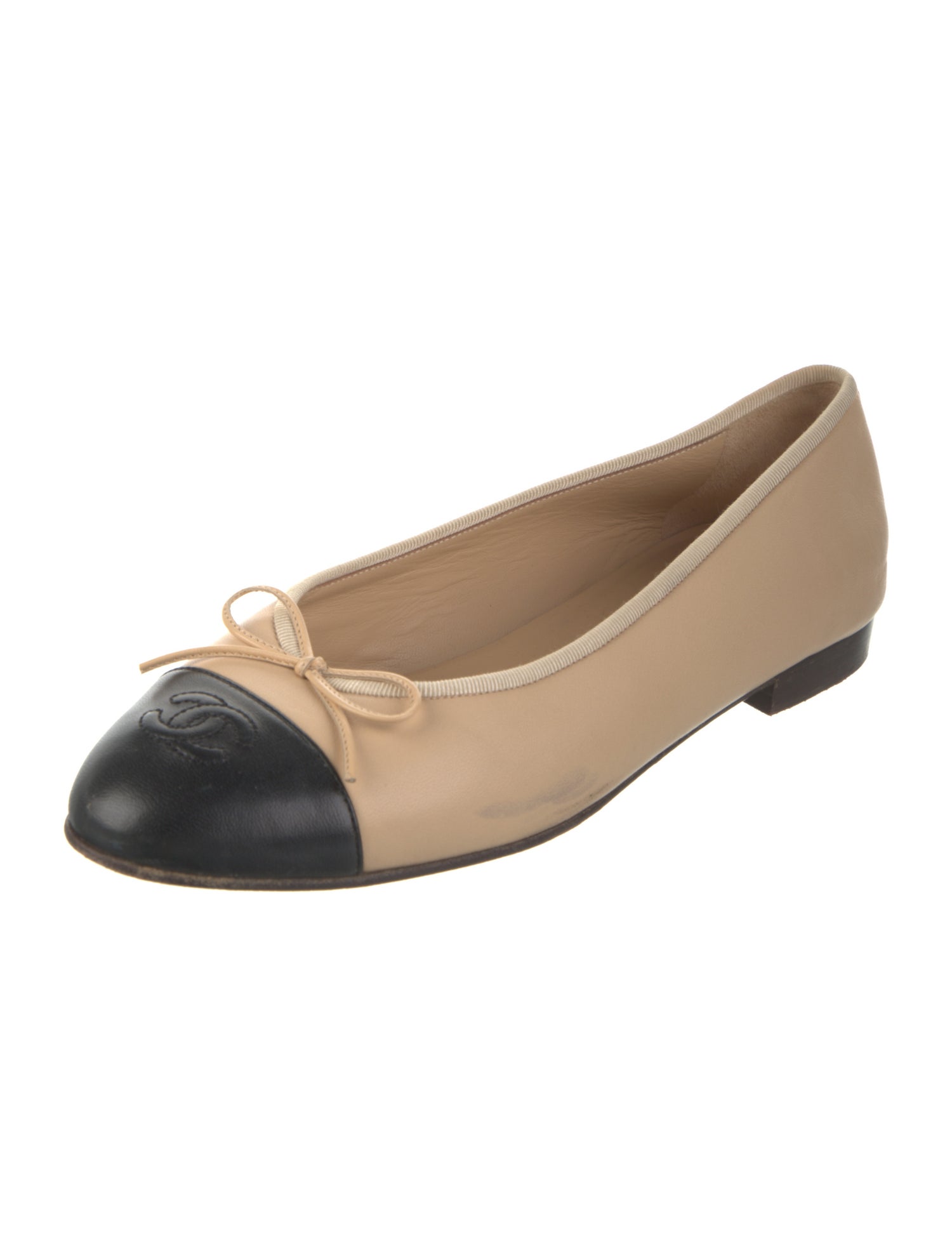 Chanel Interlocking CC Logo Lambskin Ballet Flats