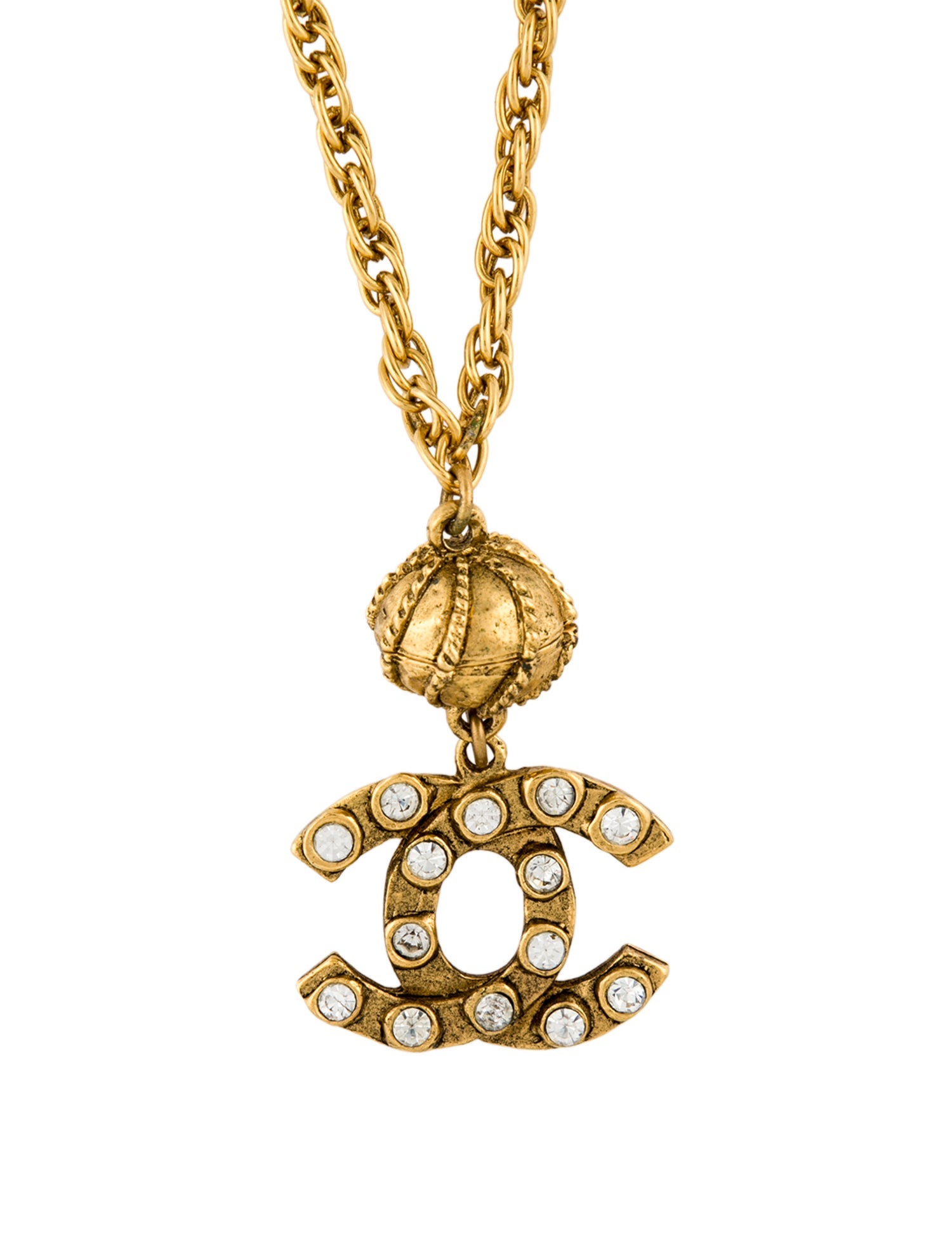 Chanel Vintage Strass CC Pendant Necklace