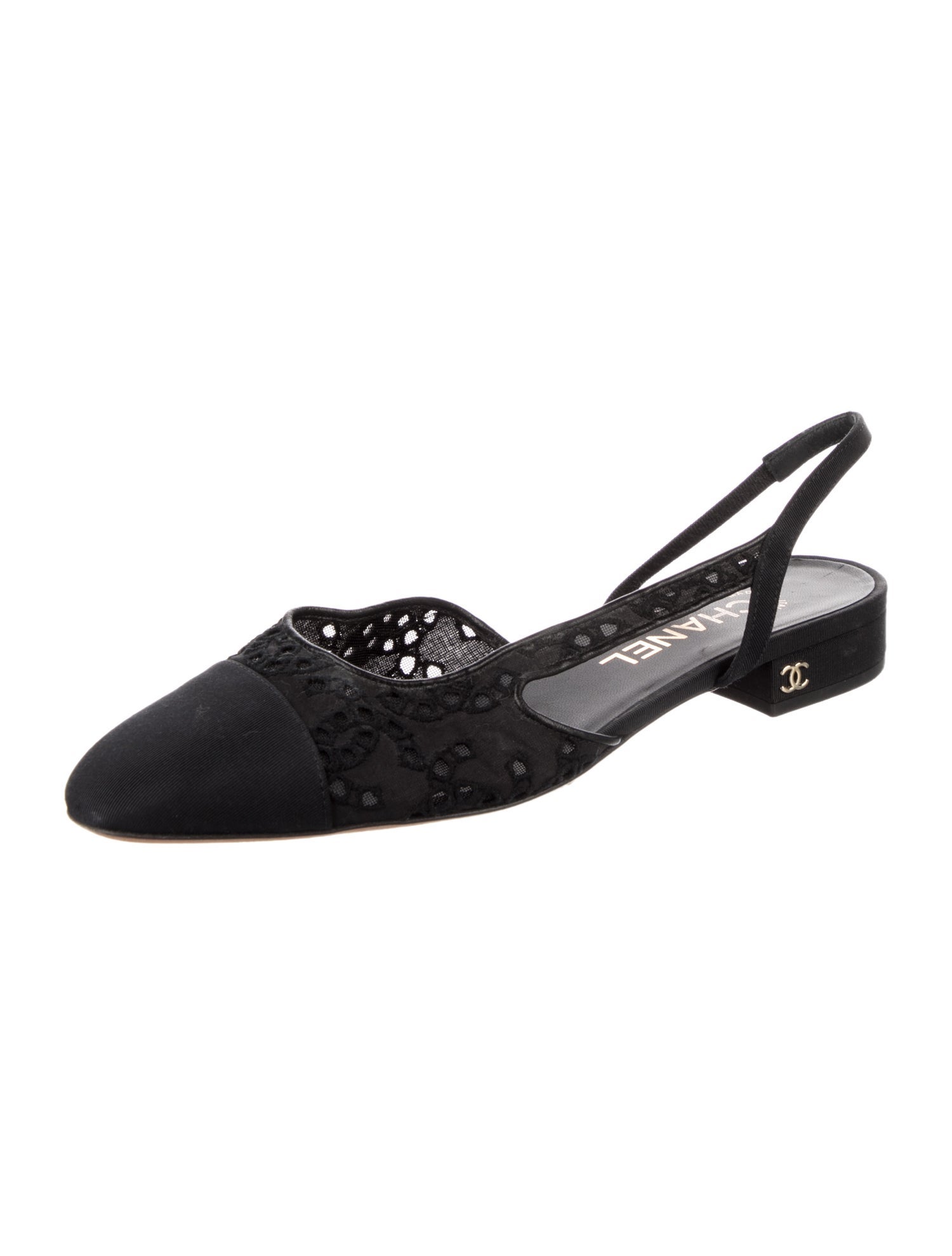 Chanel 2021 Interlocking CC Logo Slingback Flats