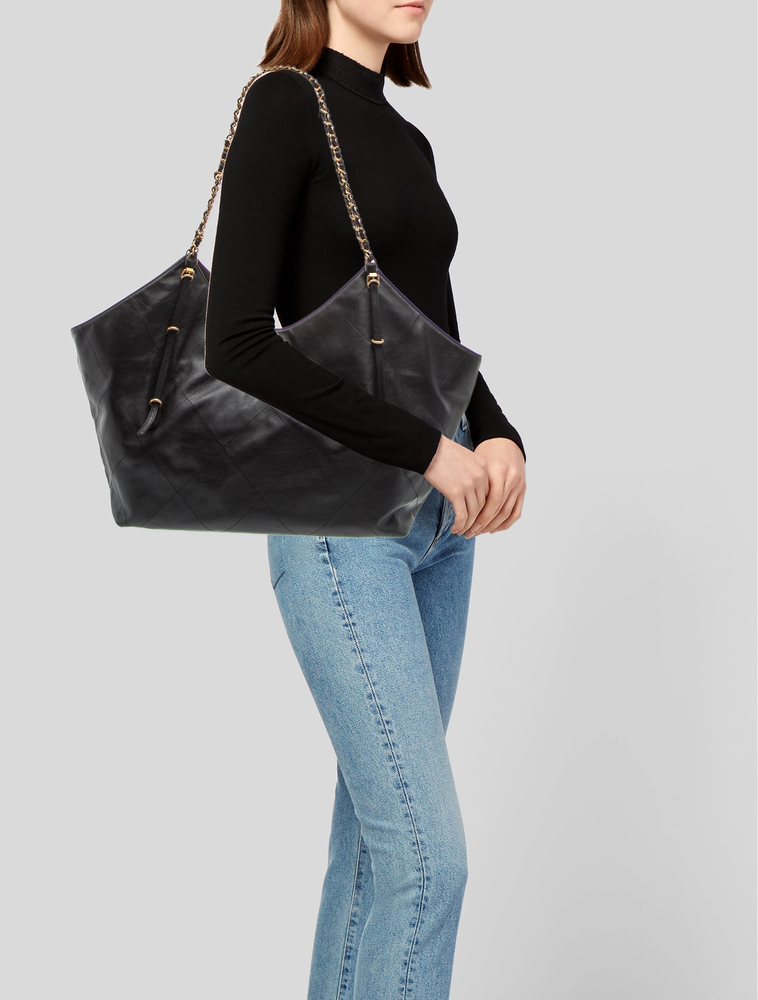 Chanel Leather Coco Shopping Tote