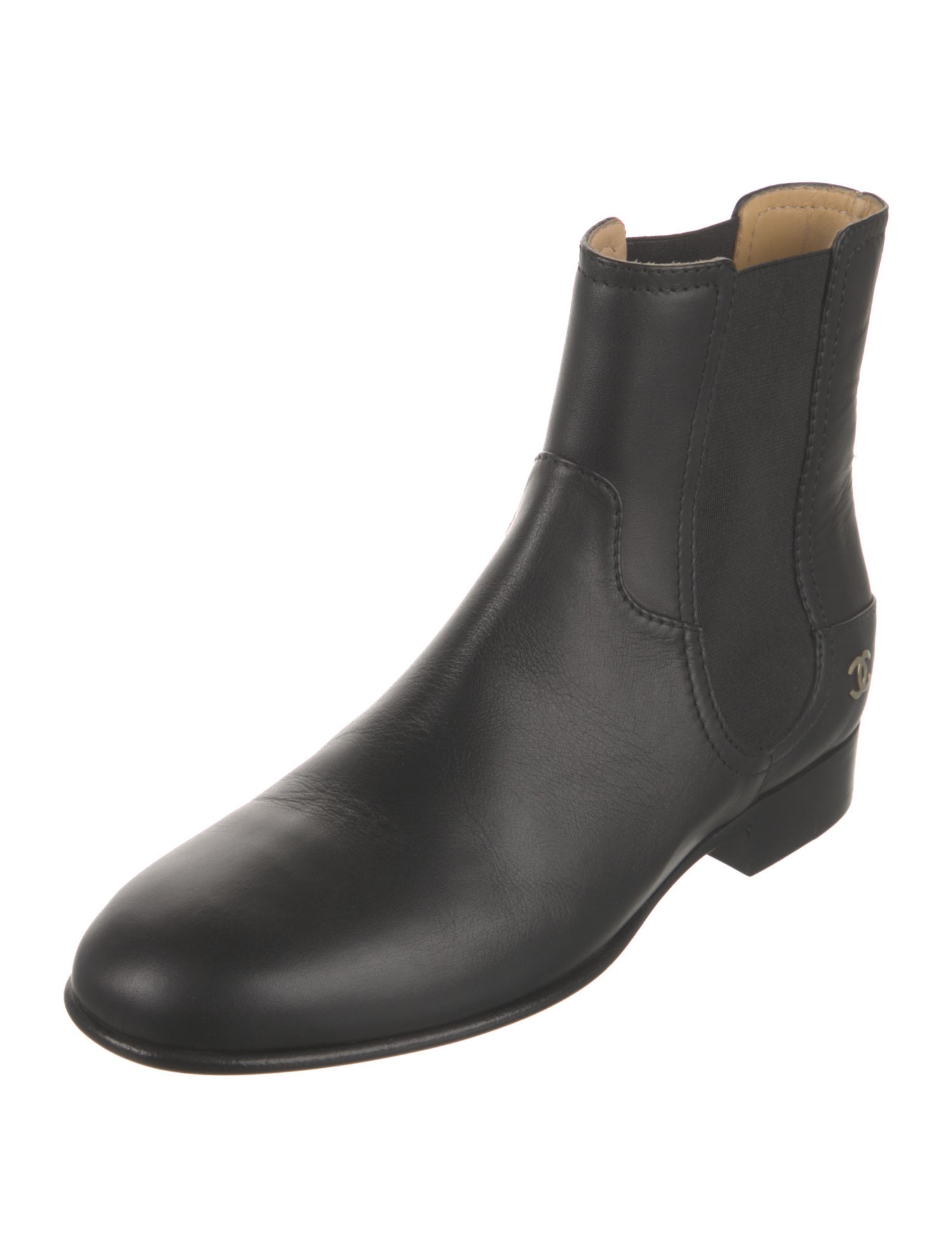 Chanel 2016 Interlocking CC Logo Chelsea Boots