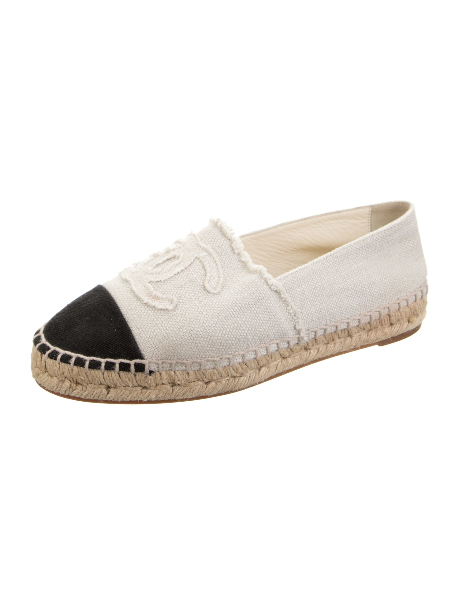 Chanel Interlocking CC Logo Jute Espadrilles