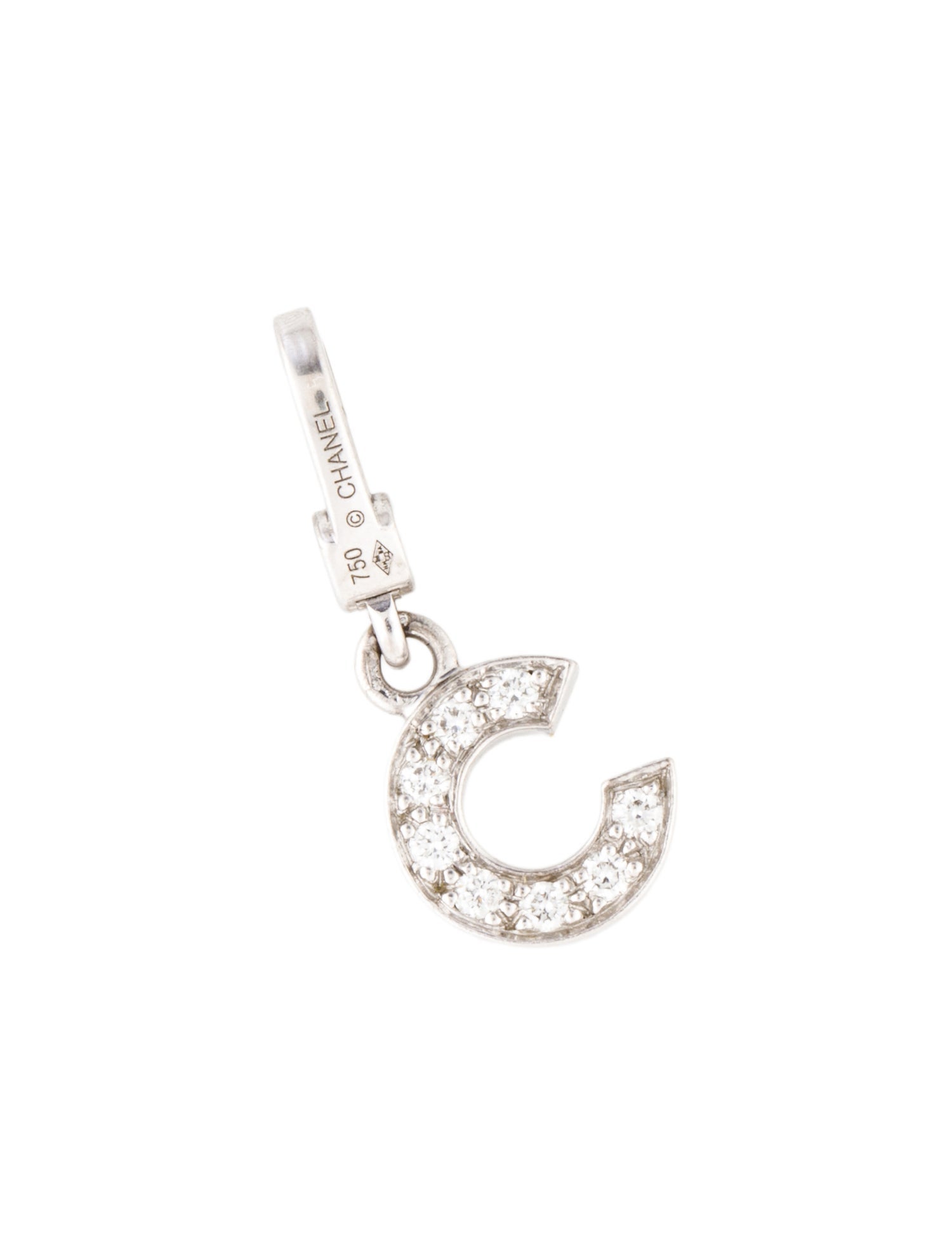 Chanel 18K Diamond Letter 'C' Charm