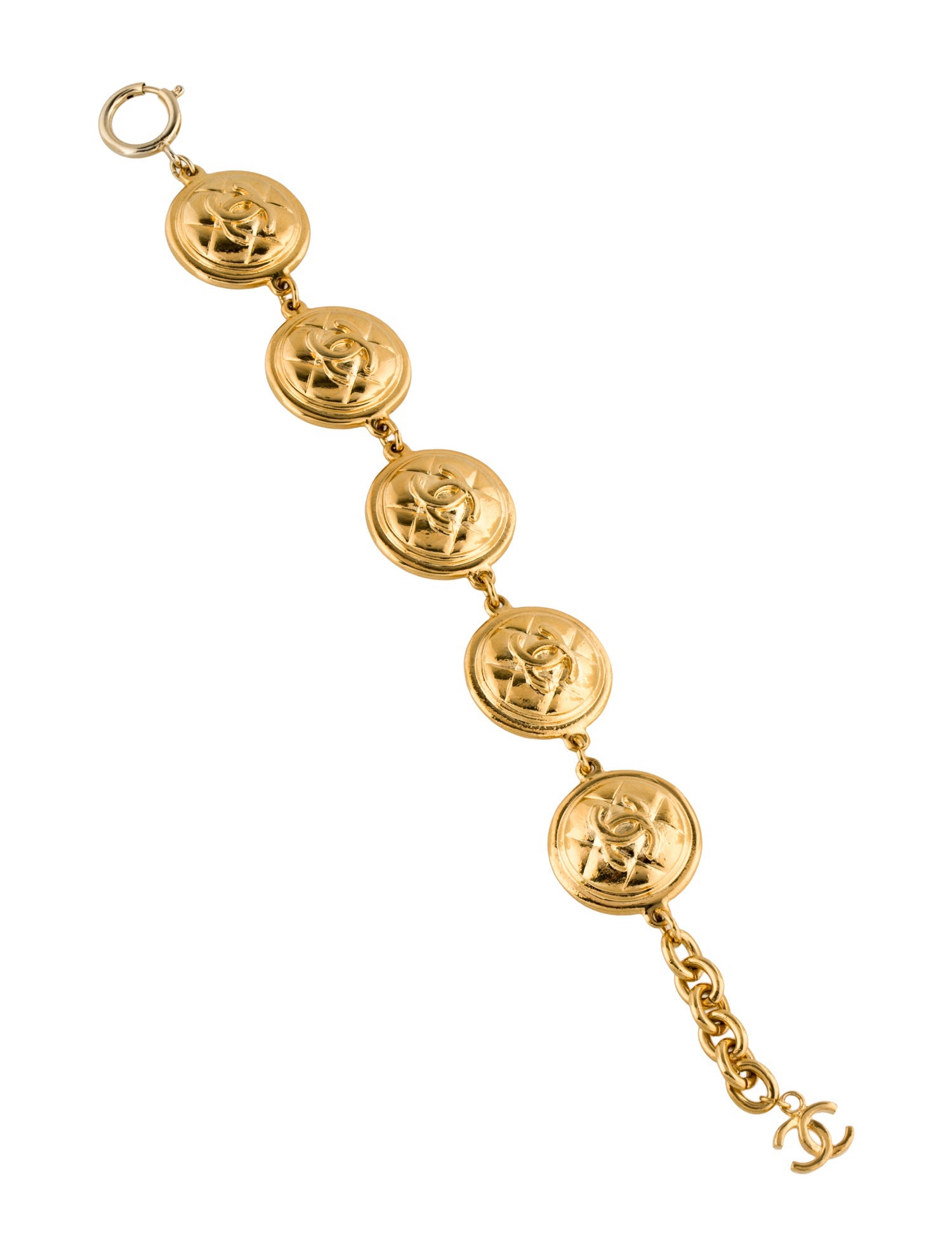 Chanel Vintage Quilted CC Station Bracelet