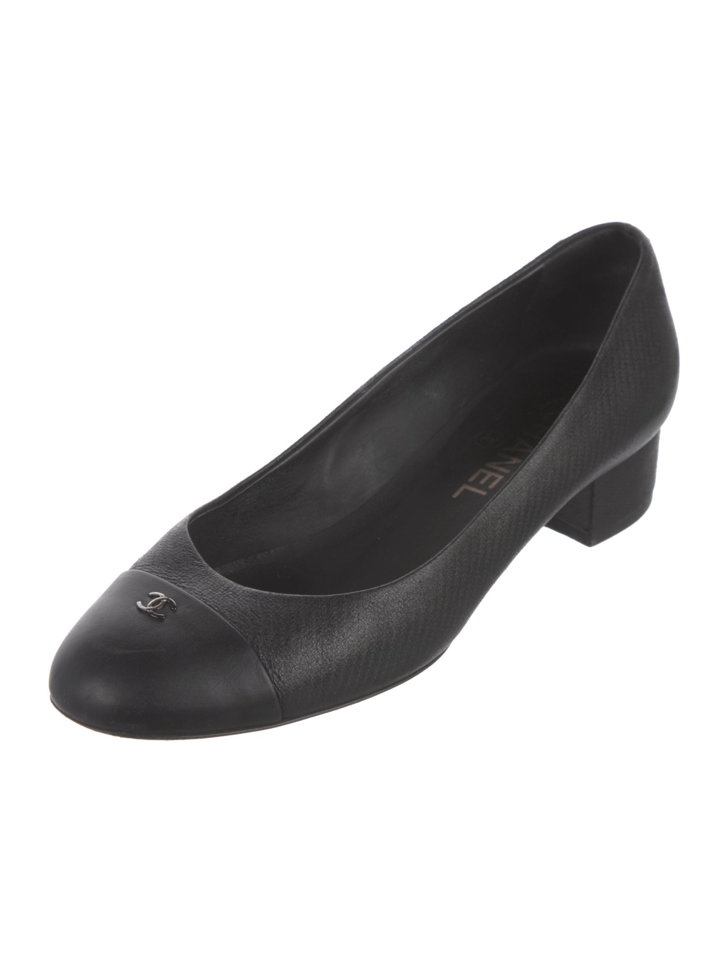 Chanel Interlocking CC Logo Leather Flats