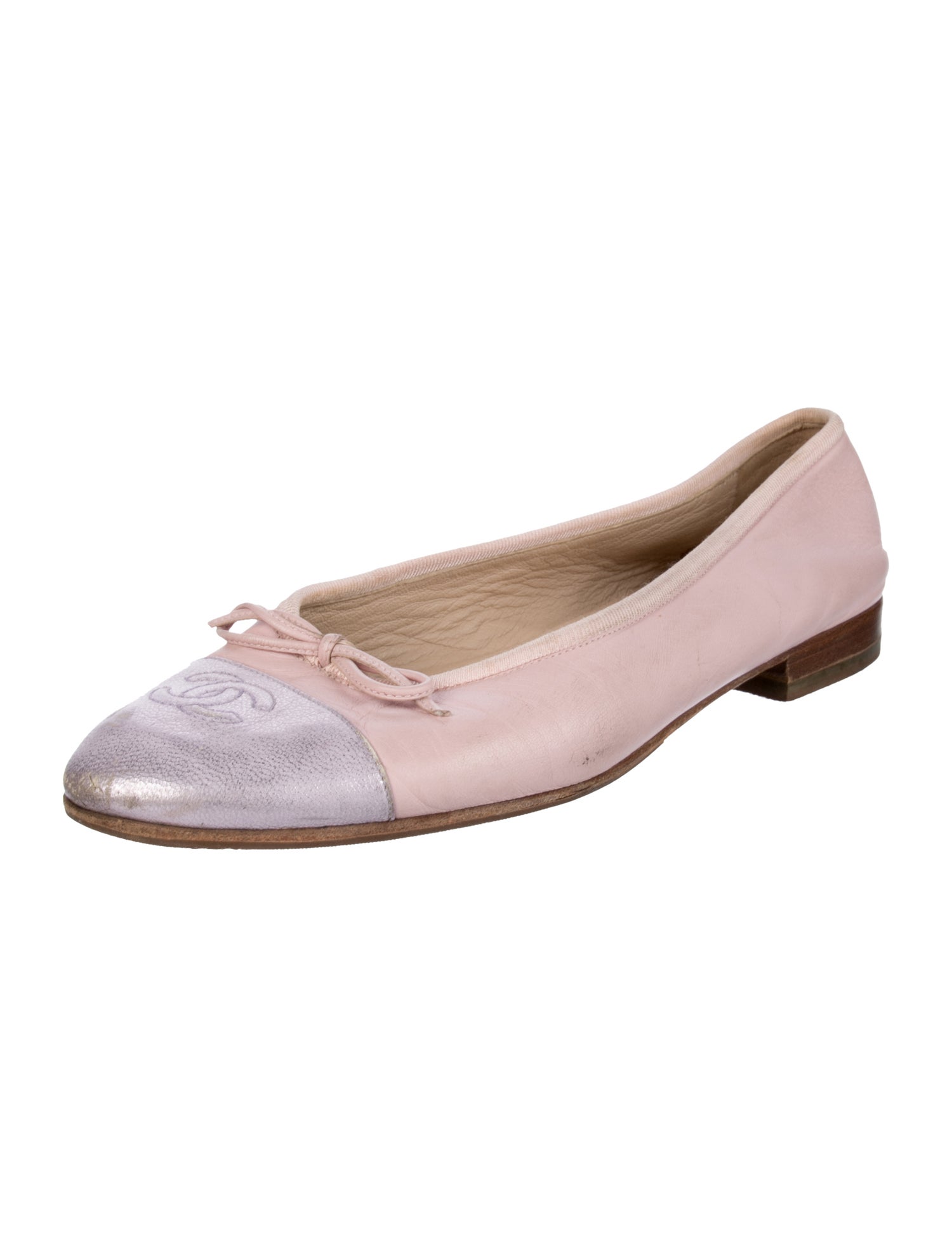 Chanel Vintage Interlocking CC Logo Ballet Flats