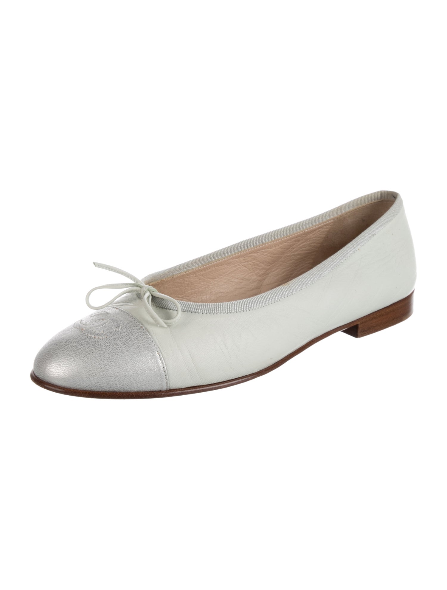 Chanel Interlocking CC Logo Lambskin Ballet Flats