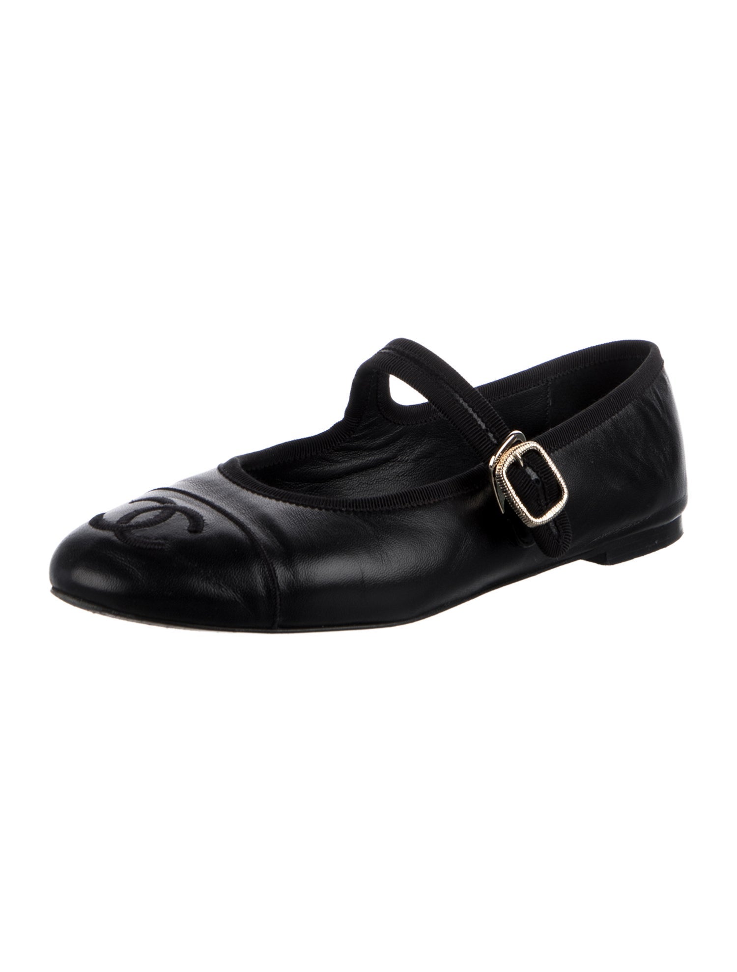 Chanel 2025 Interlocking CC Logo Mary Jane Flats