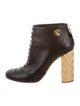 Chanel Leather Interlocking CC Ankle Boots