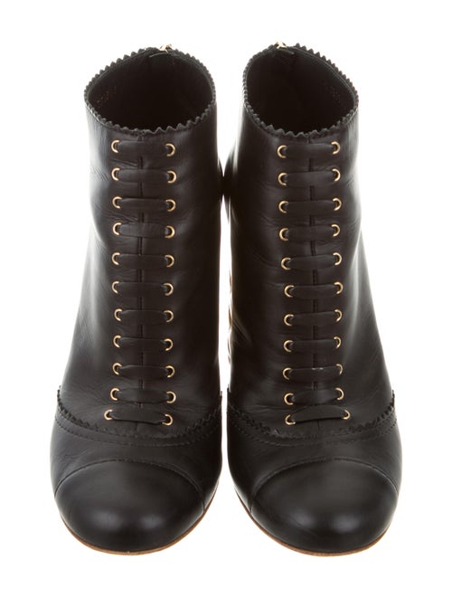 Chanel Leather Interlocking CC Ankle Boots