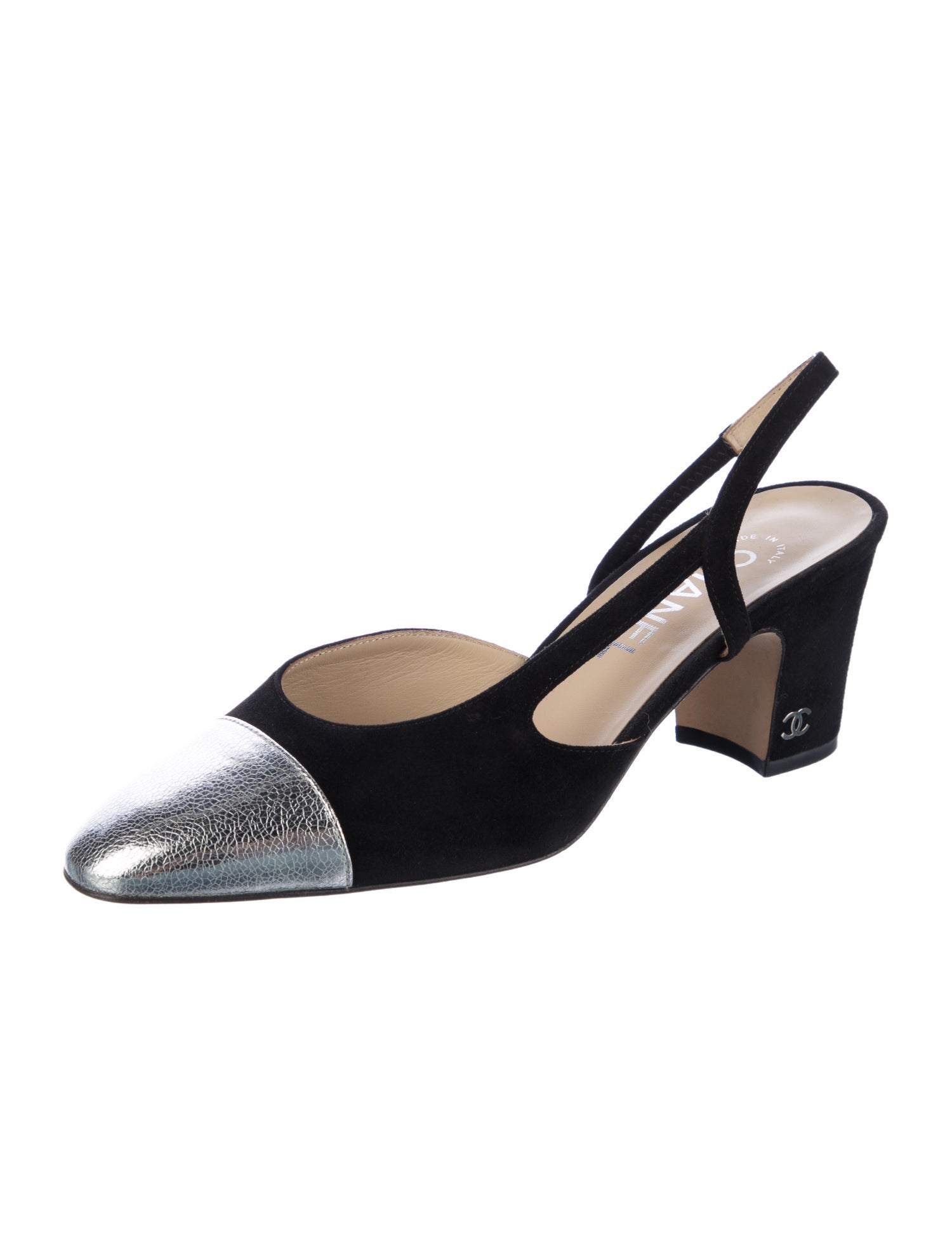 Chanel 2017 Interlocking CC Logo Slingback Pumps
