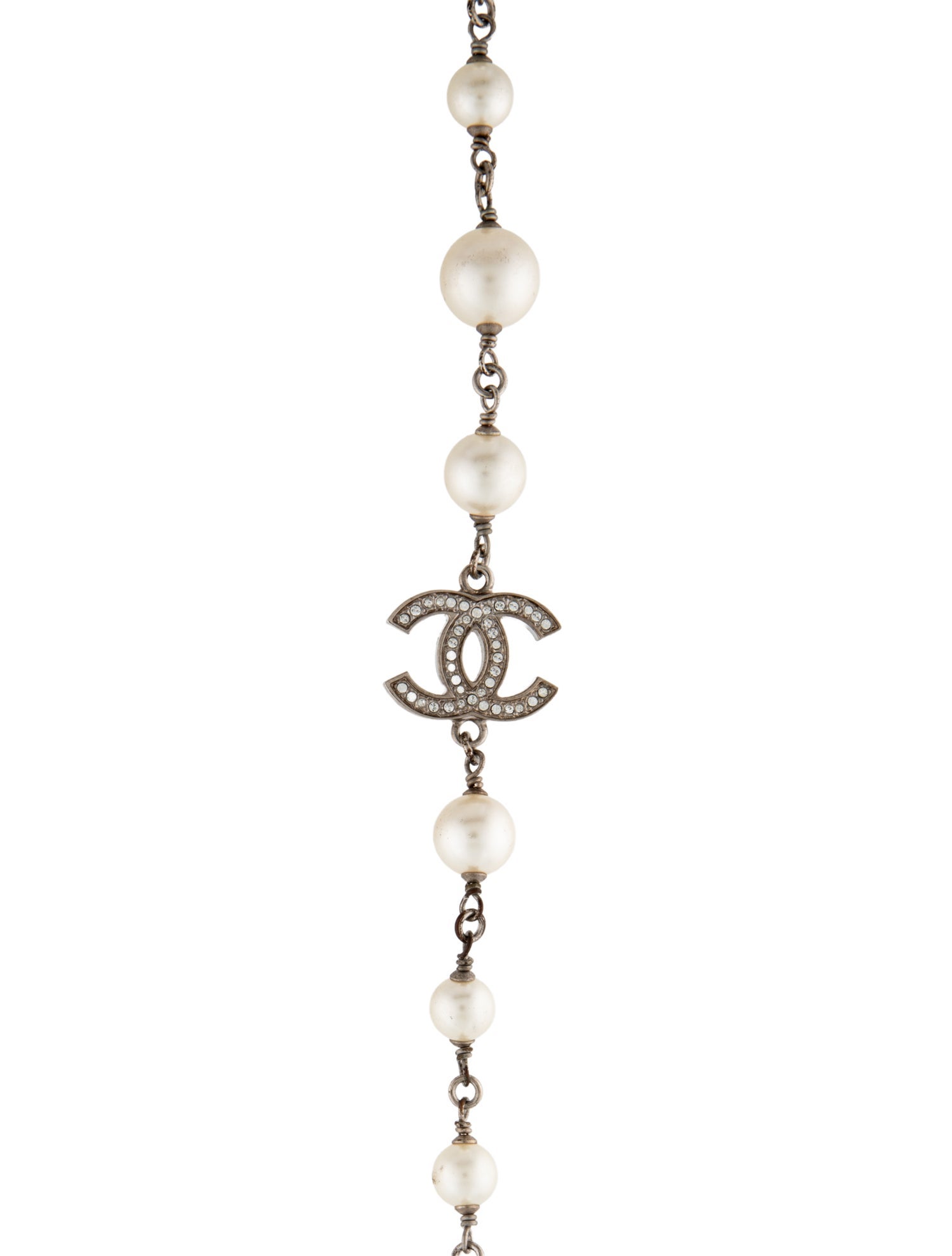 Chanel Strass & Faux Pearl Station Necklace