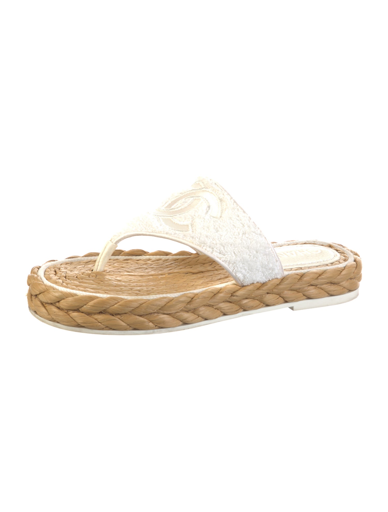Chanel Interlocking CC Logo Terry Cloth Espadrilles