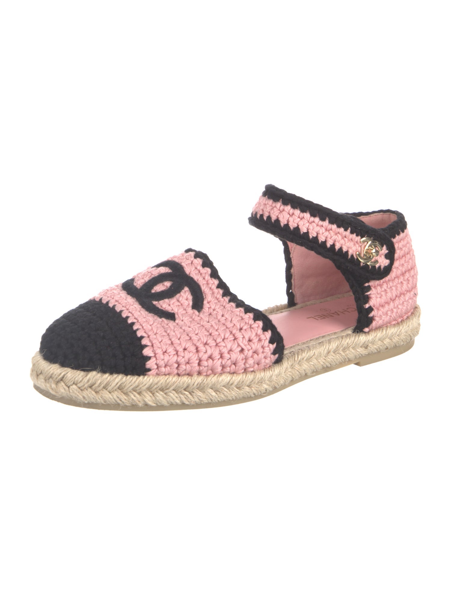 Chanel Interlocking CC Logo Embroidered Accent Espadrilles