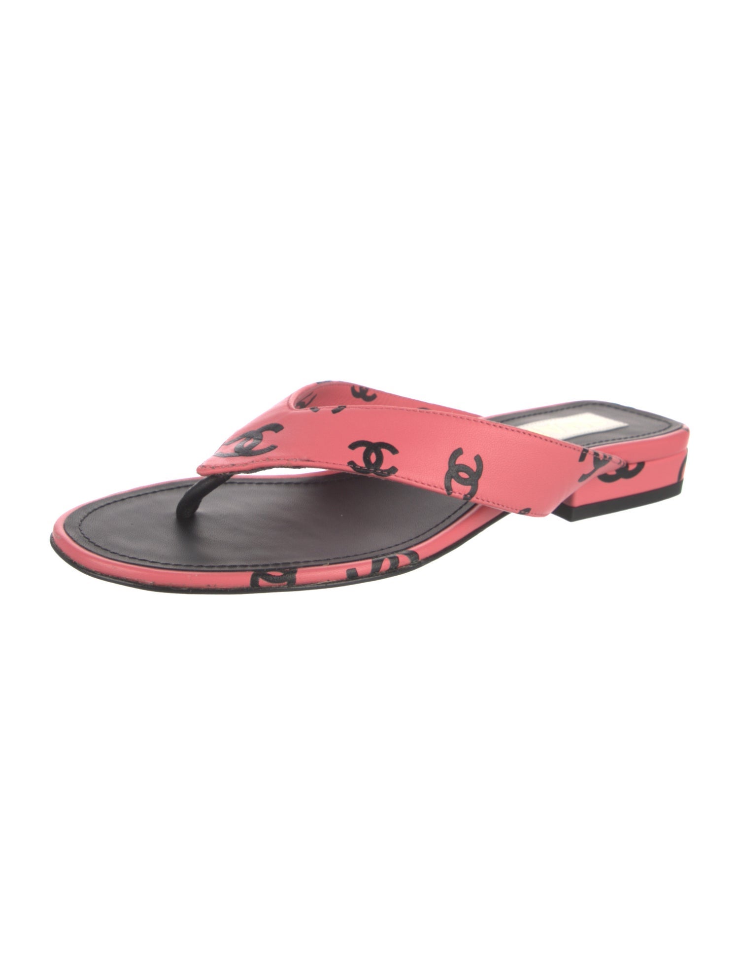Chanel 2022 Interlocking CC Logo Flip Flops
