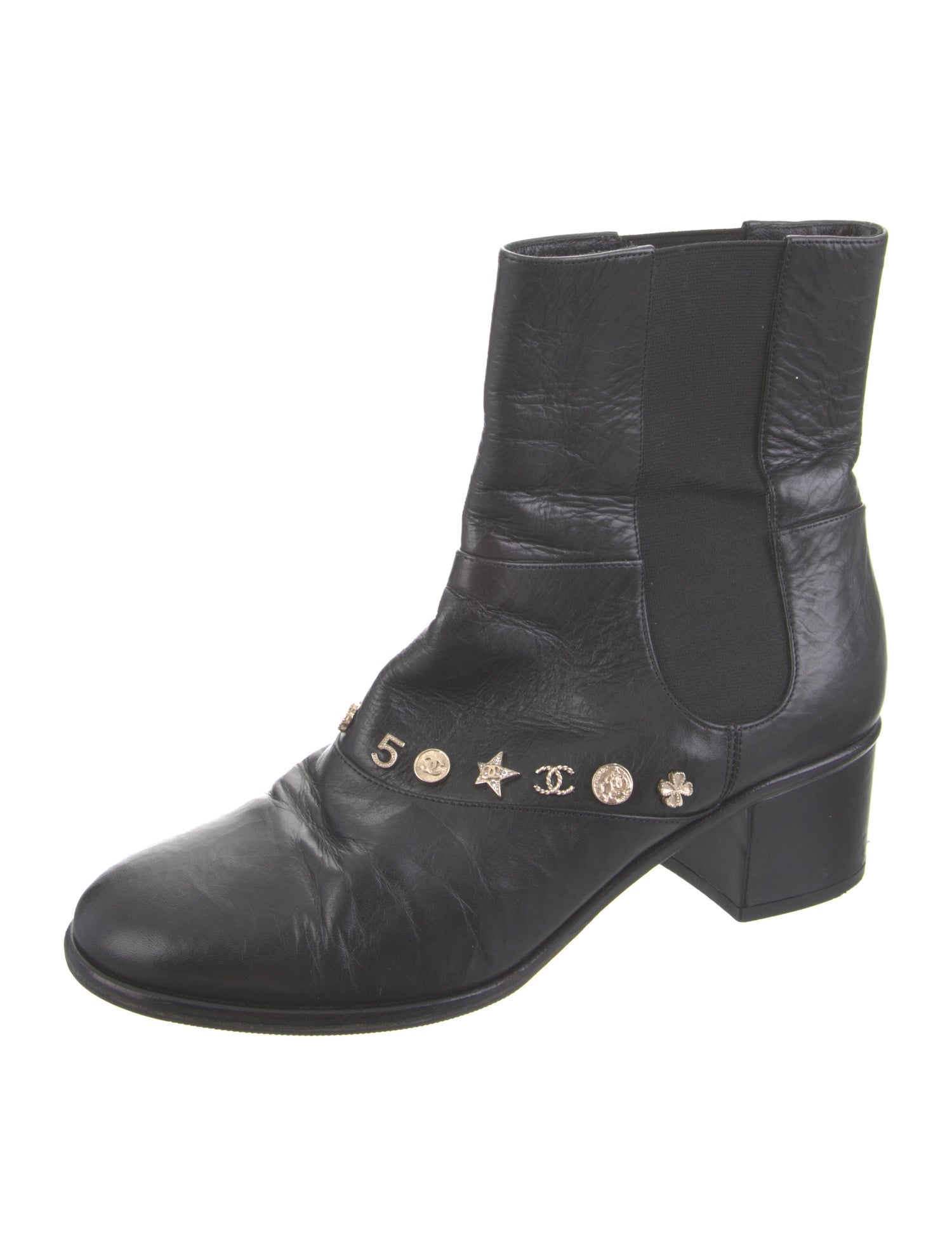 Chanel 2014 Interlocking CC Logo Combat Boots