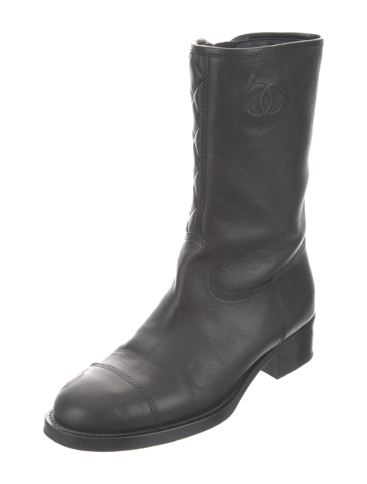 Chanel 2021 Interlocking CC Logo Moto Boots