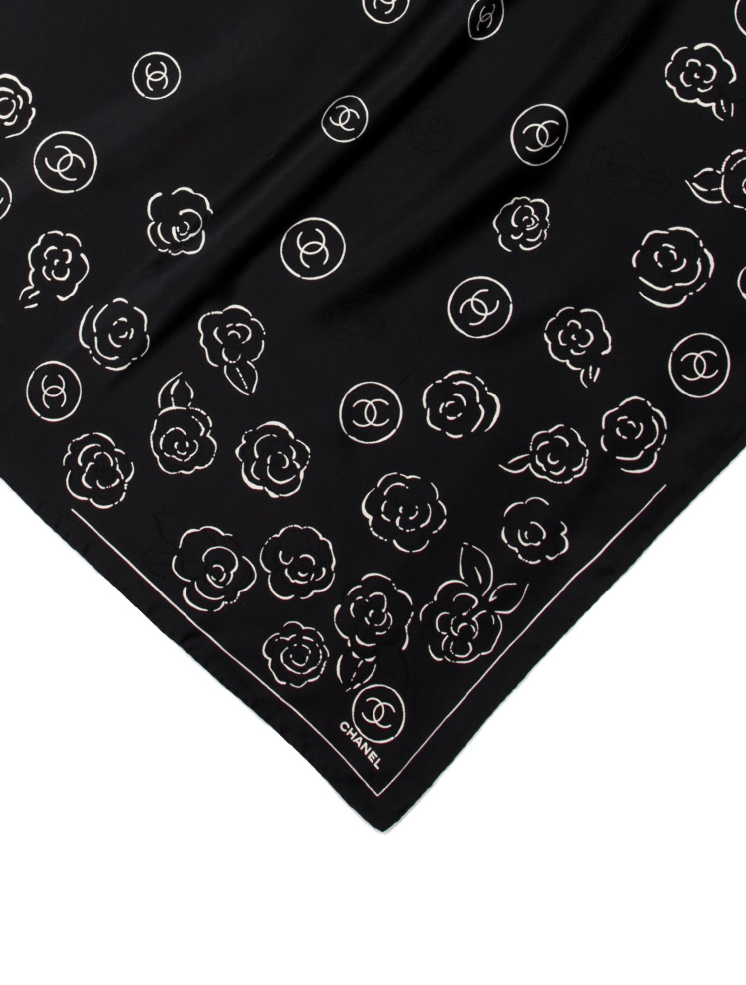 Chanel Silk Interlocking CC Logo Scarf