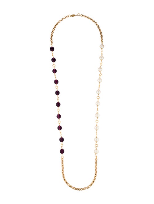 Chanel Gripoix & Fuax Pearl Necklace Gold