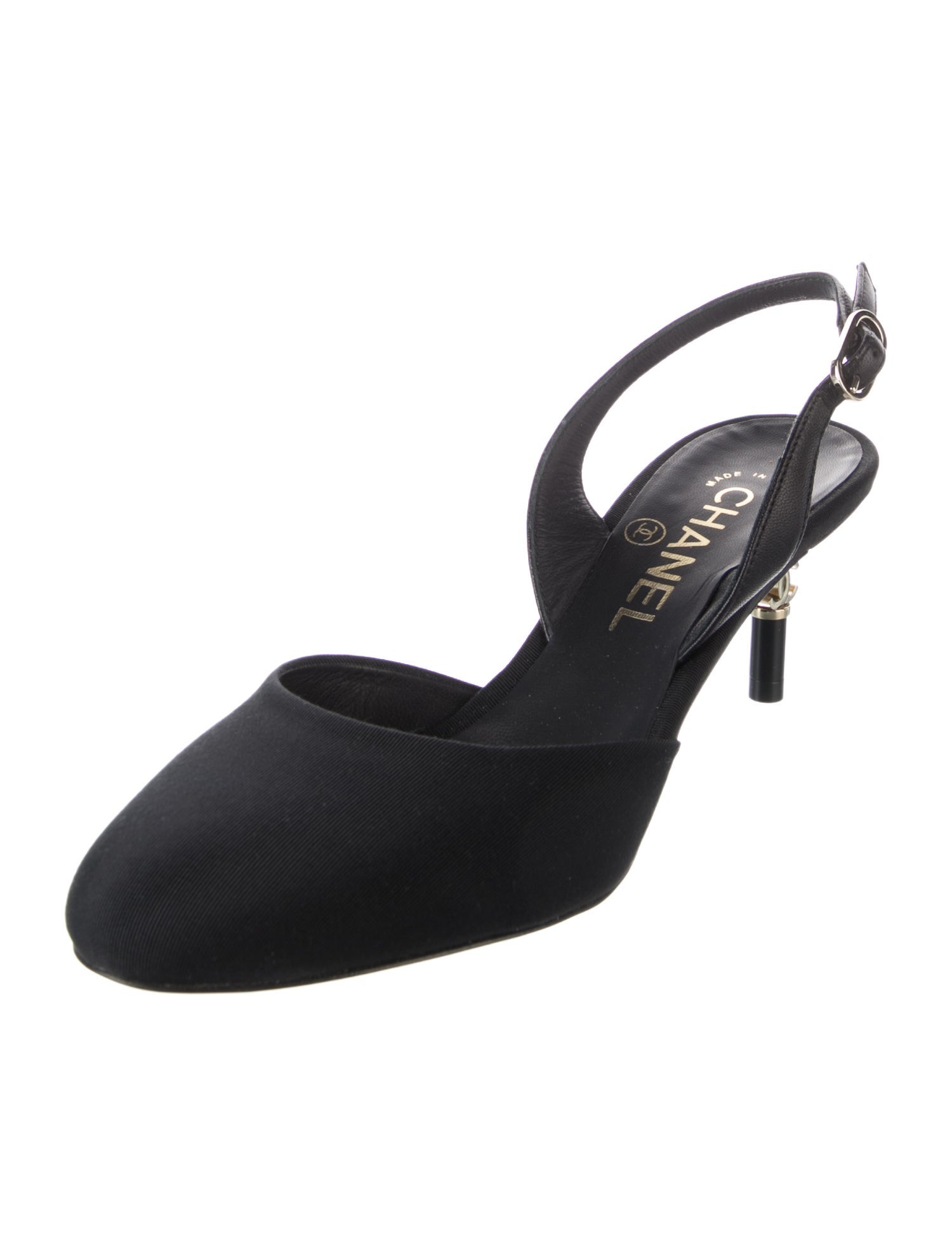 Chanel Interlocking CC Logo Slingback Pumps