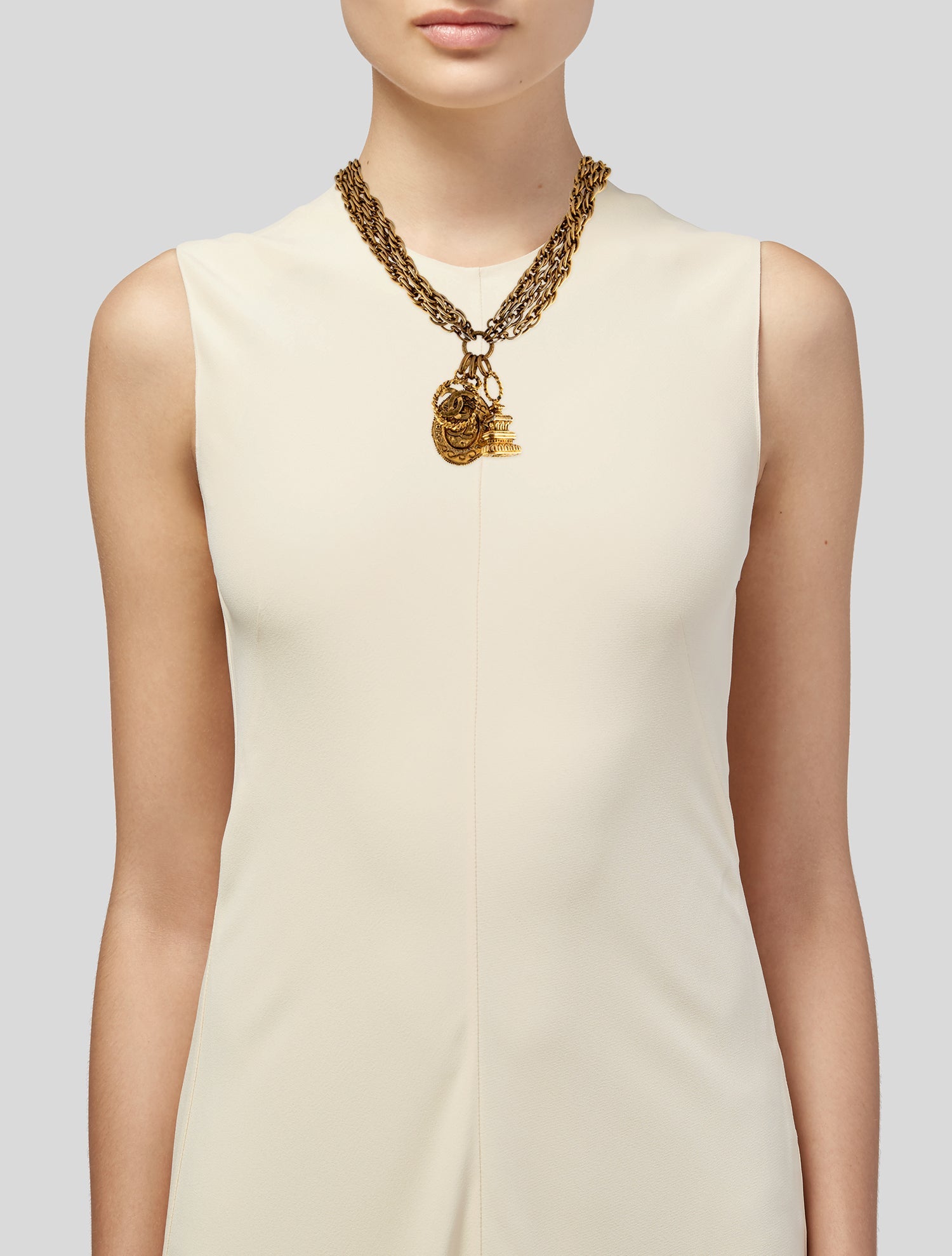 Chanel Vintage CC Multistrand Pendant Necklace
