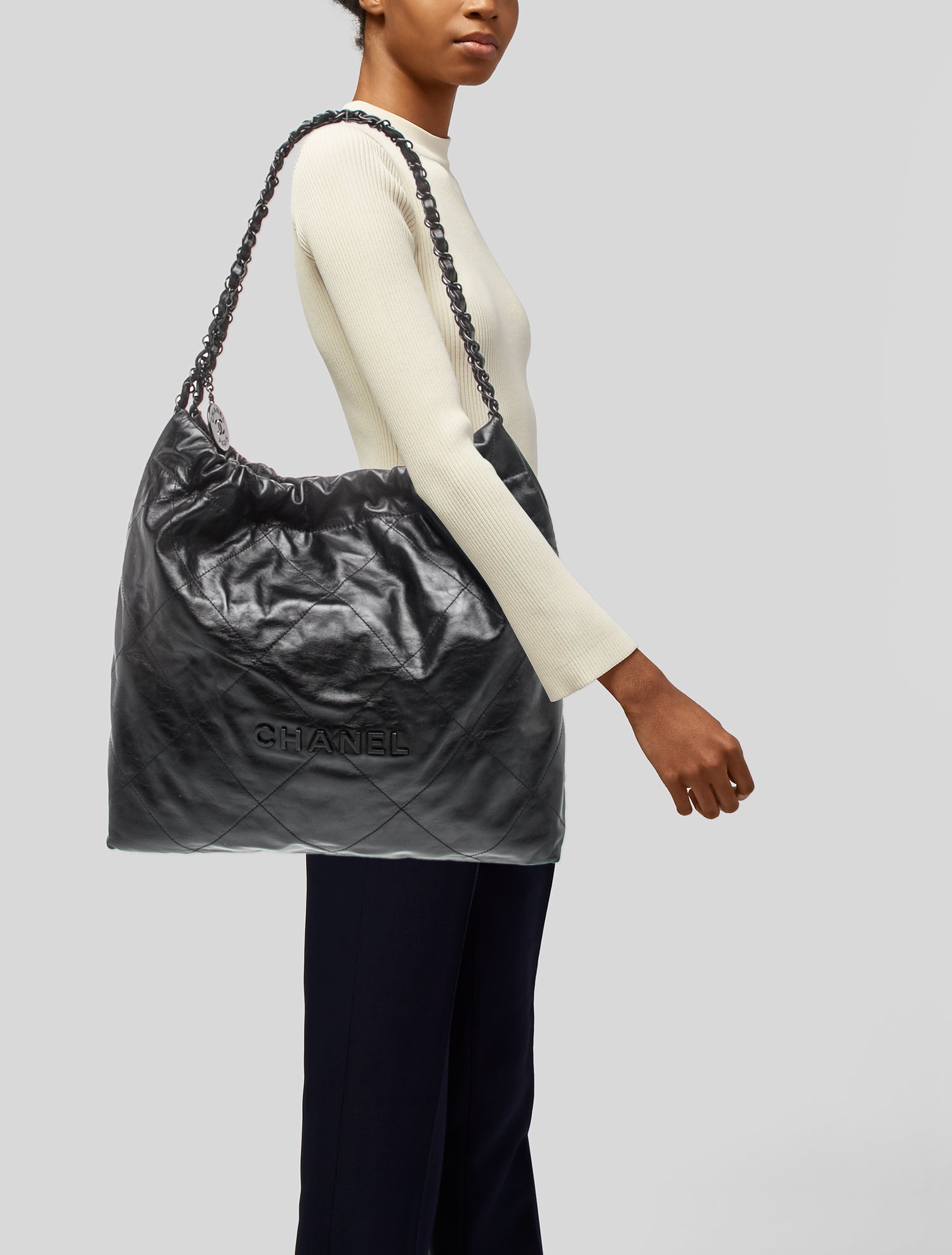 Chanel Small So Black 22 Hobo