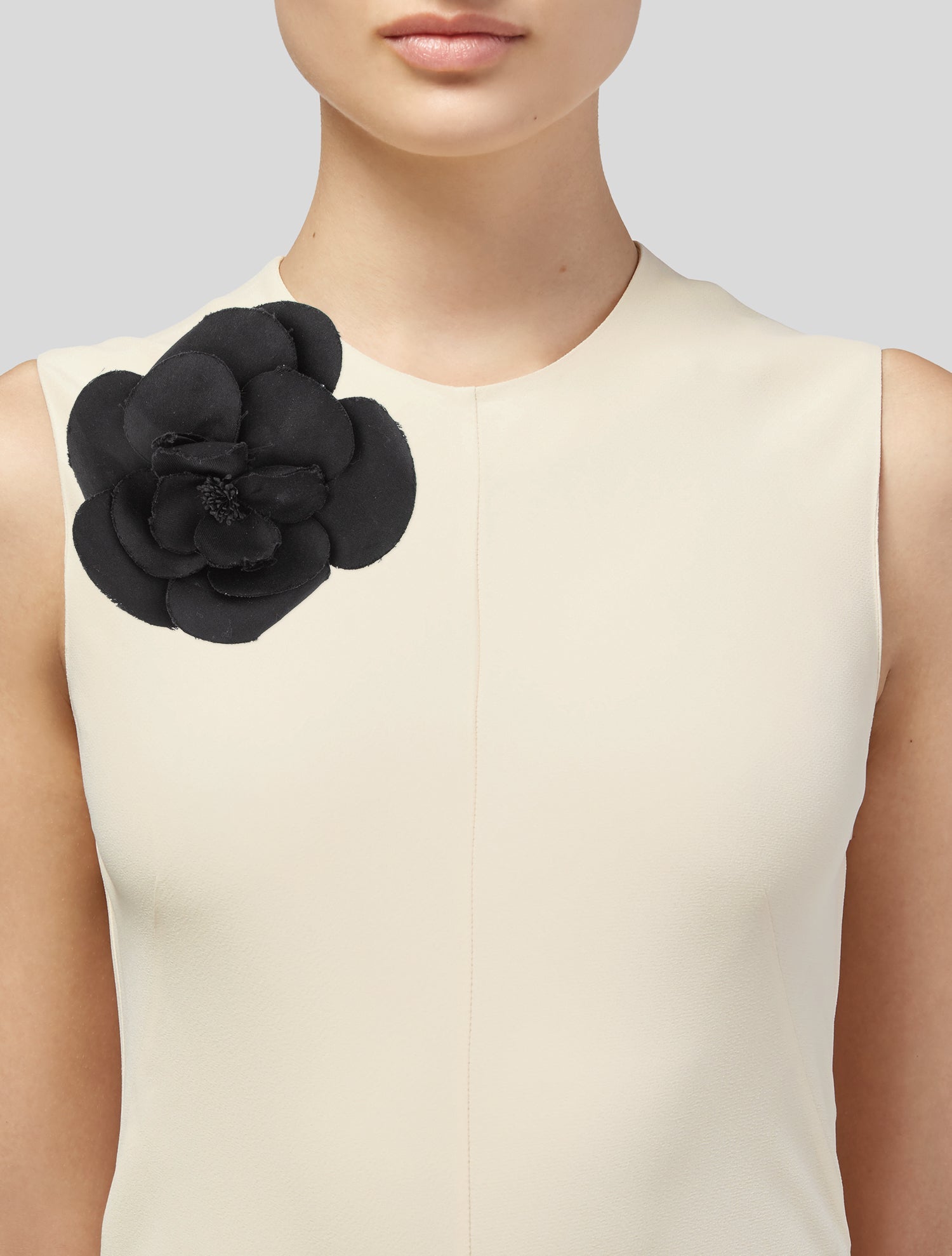 Chanel Vintage Fabric Camellia Brooch