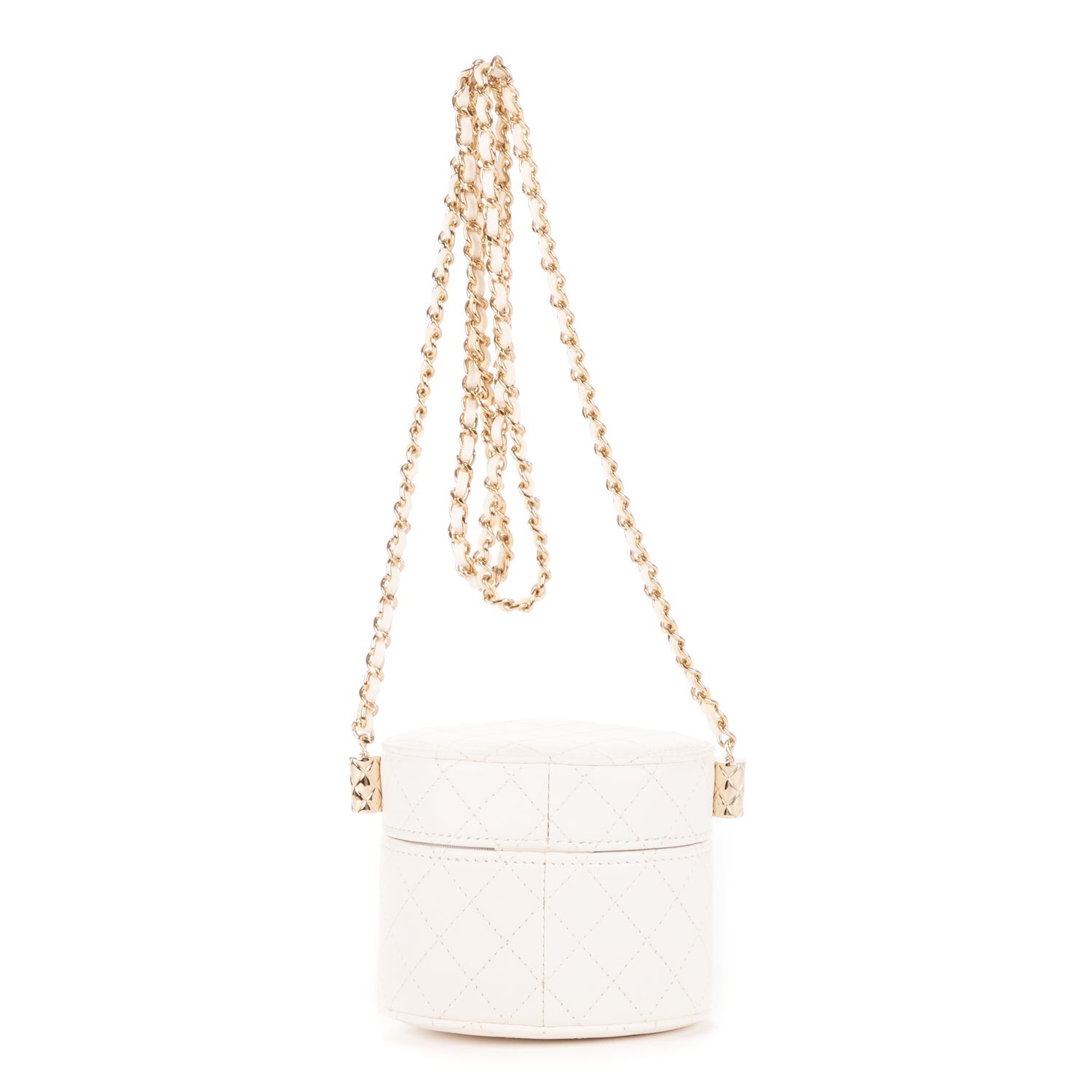 Chanel Leather Cosmetic Vanity Chain Crossbody