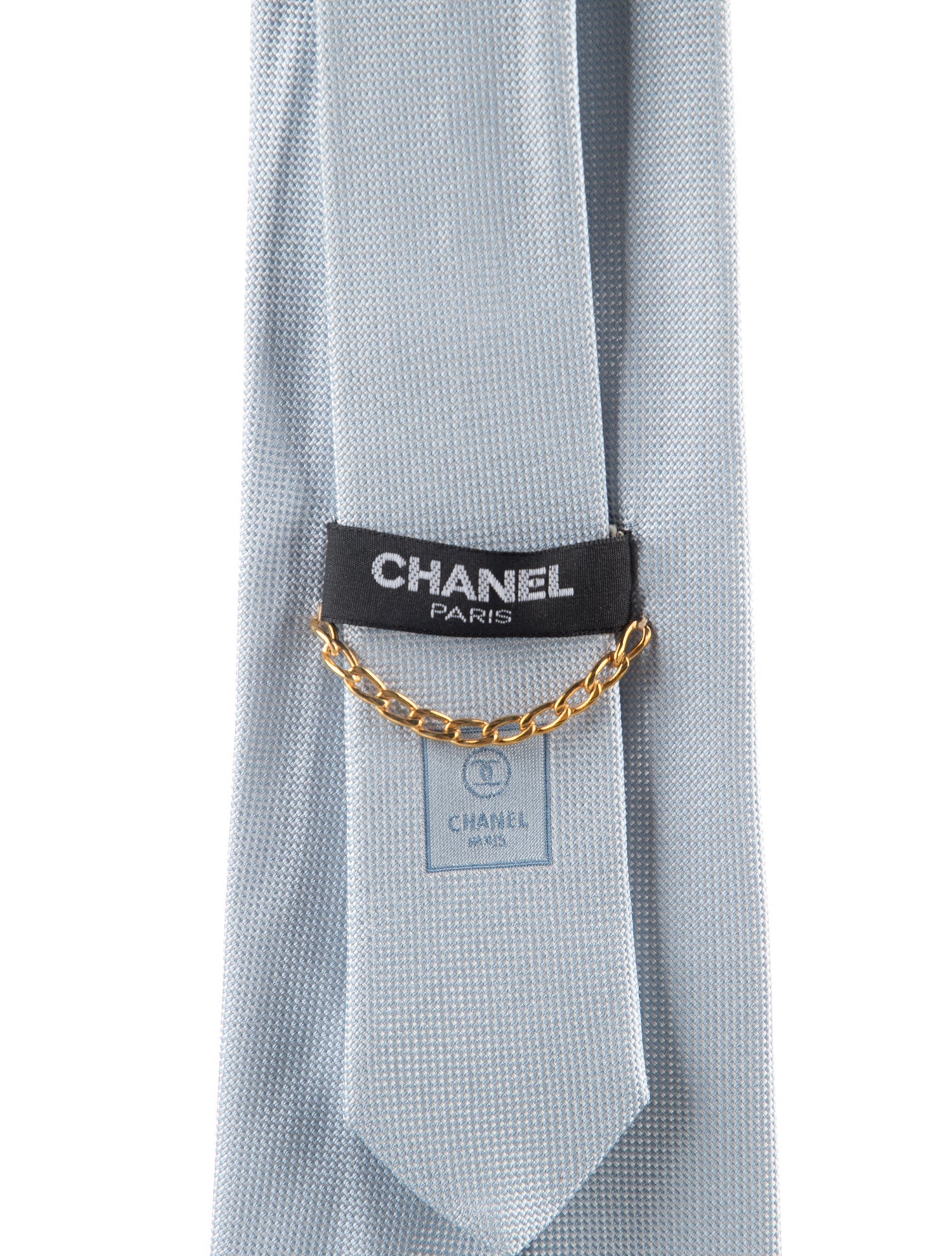 Chanel CC Vintage Blue Silk Necktie