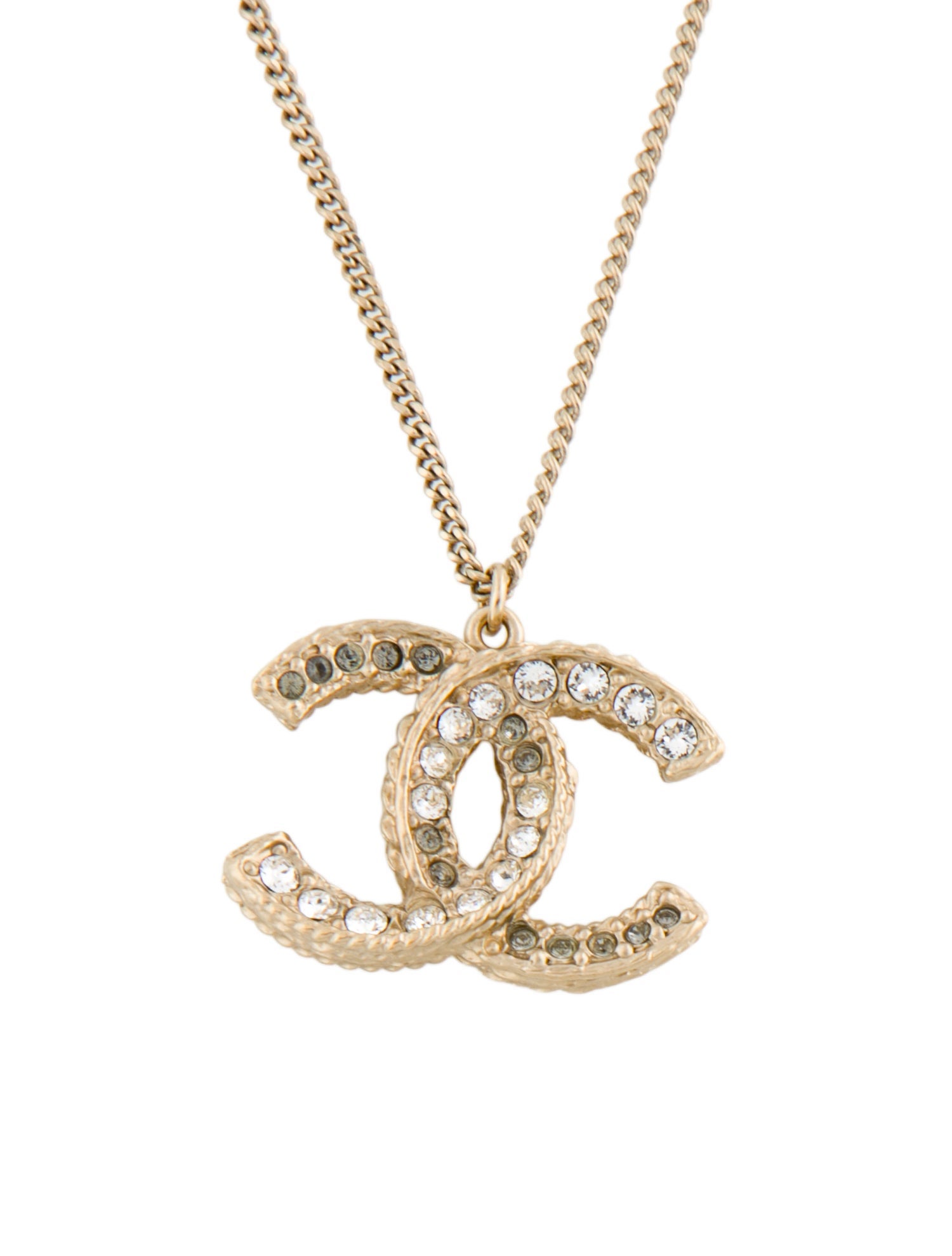 Chanel Resin & Strass CC Pendant Necklace