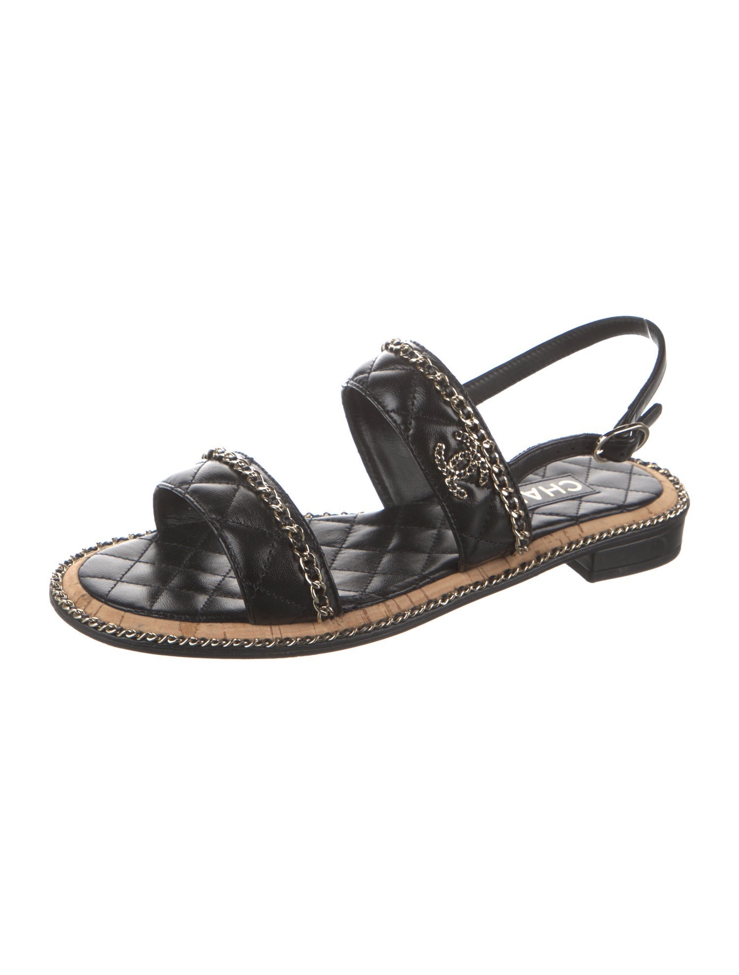 Chanel 2025 Interlocking CC Logo Slingback Sandals