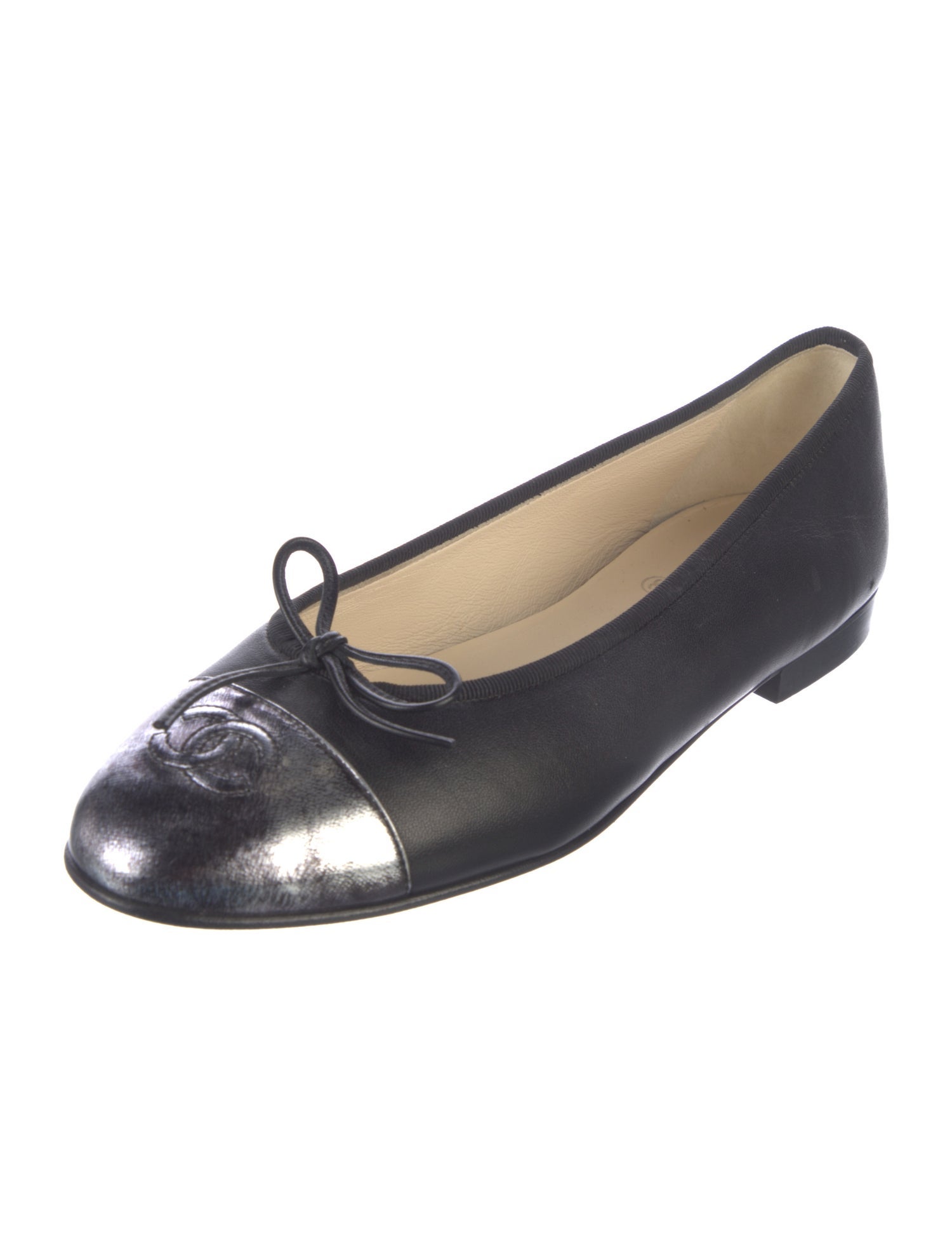 Chanel 2014 Interlocking CC Logo Ballet Flats