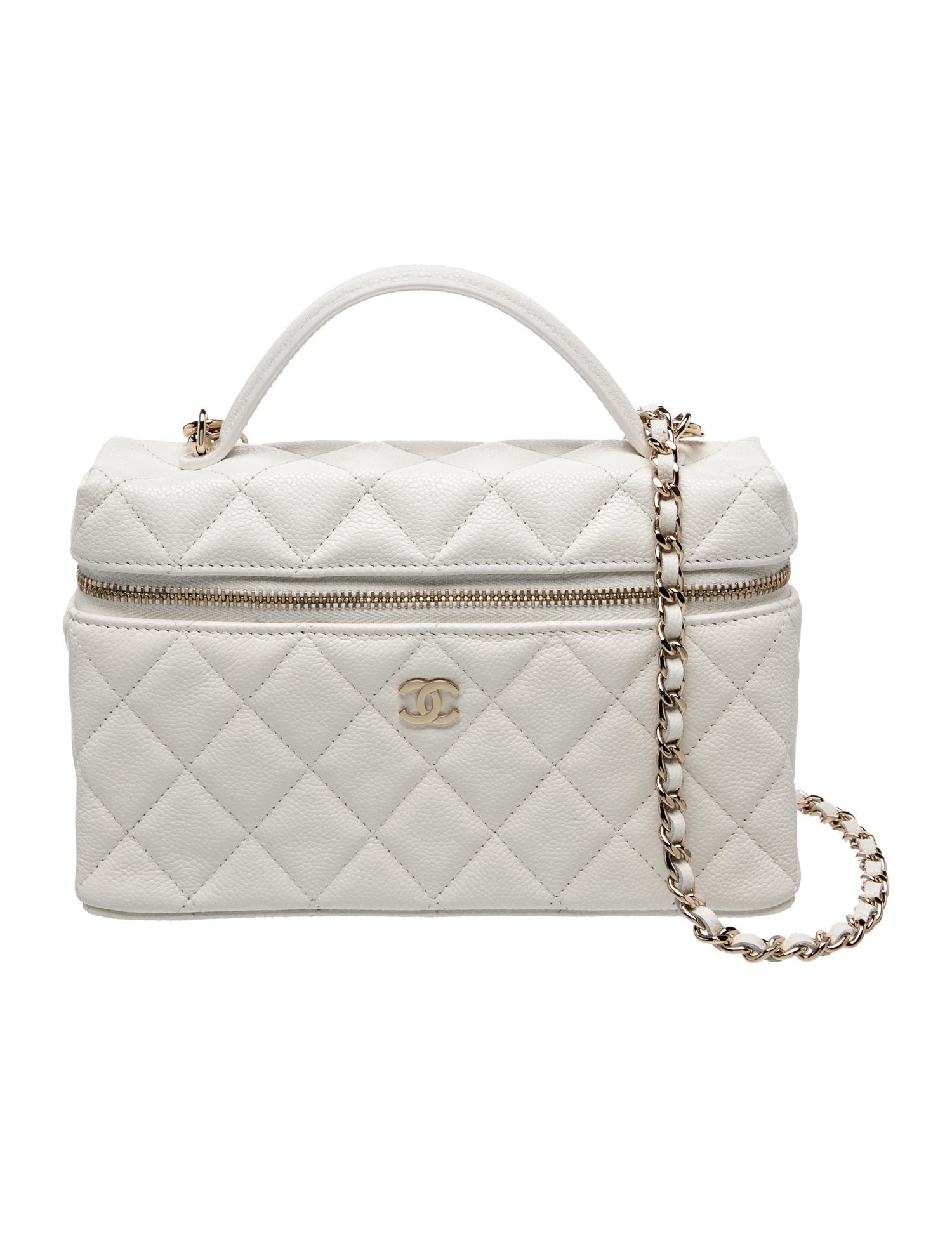 Chanel Slim Vanity Case w/ Chain - Neutrals Handle Bags, Handbags