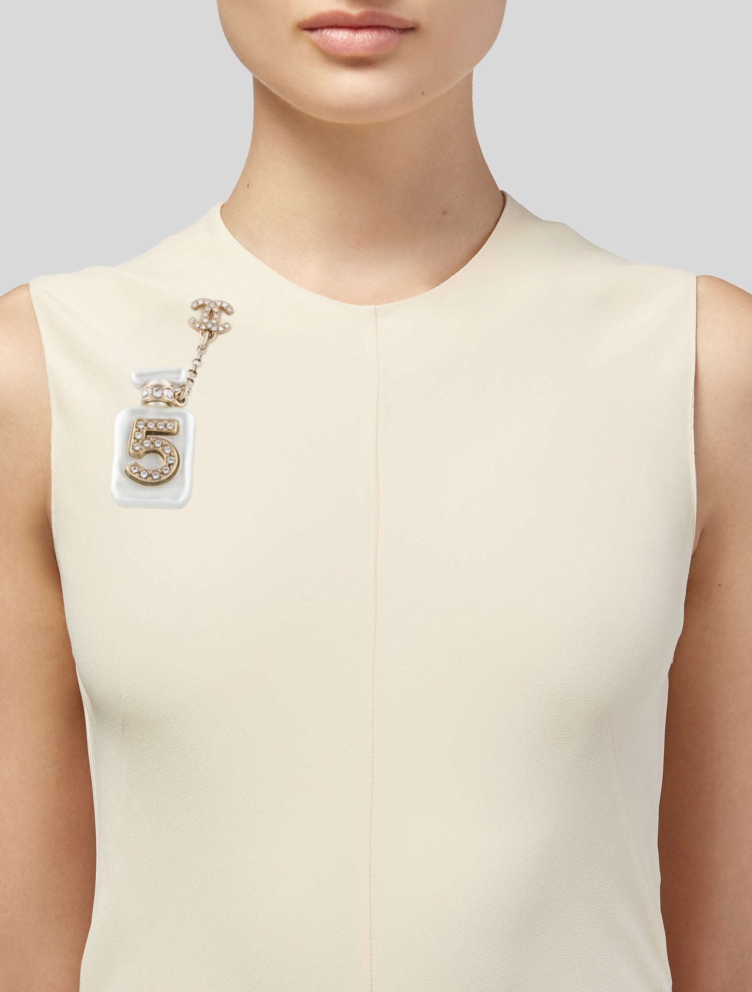 Chanel Resin & Strass No. 5 Perfume Bottle Brooch