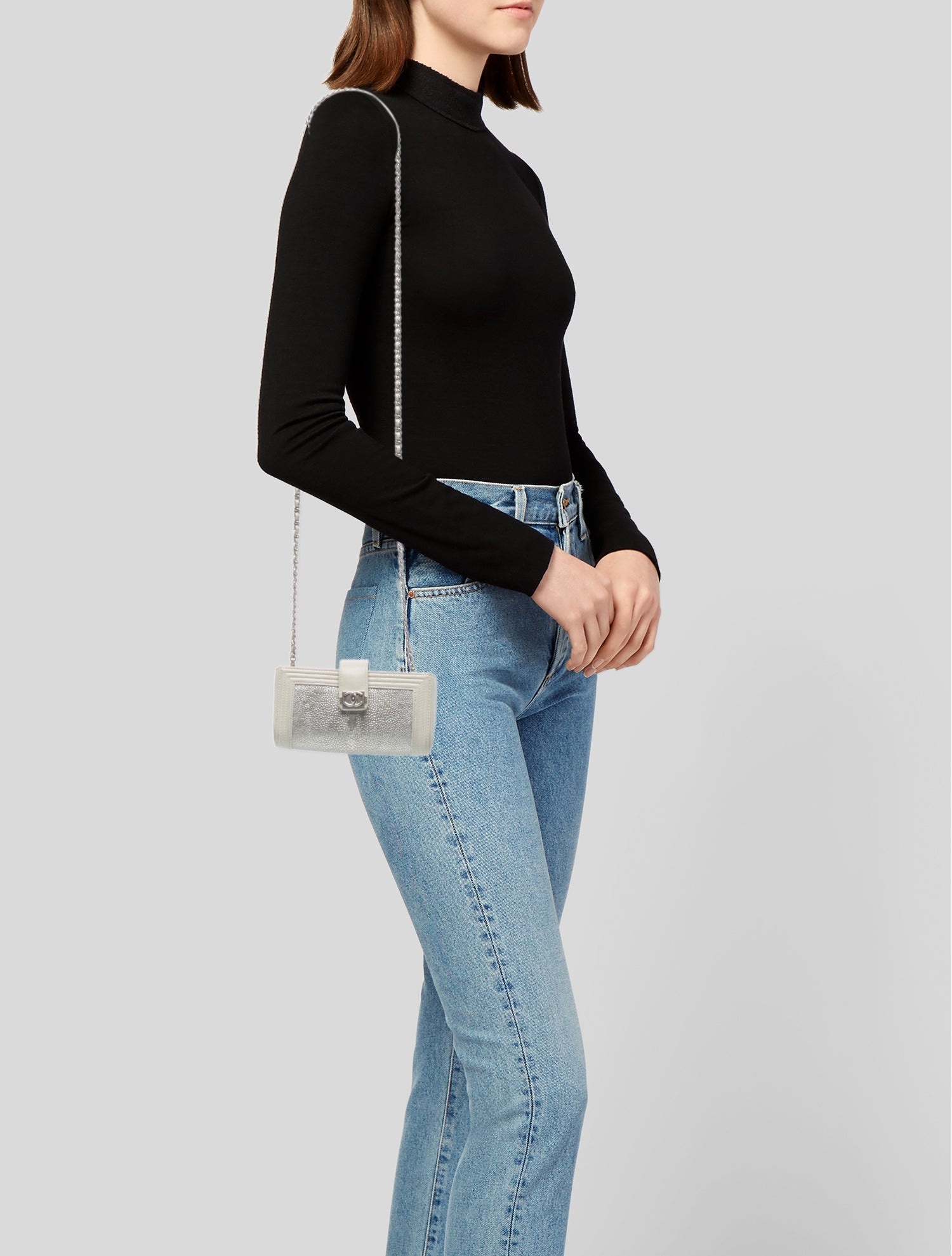 Chanel Galuchat Boy Phone Holder w/ Chain